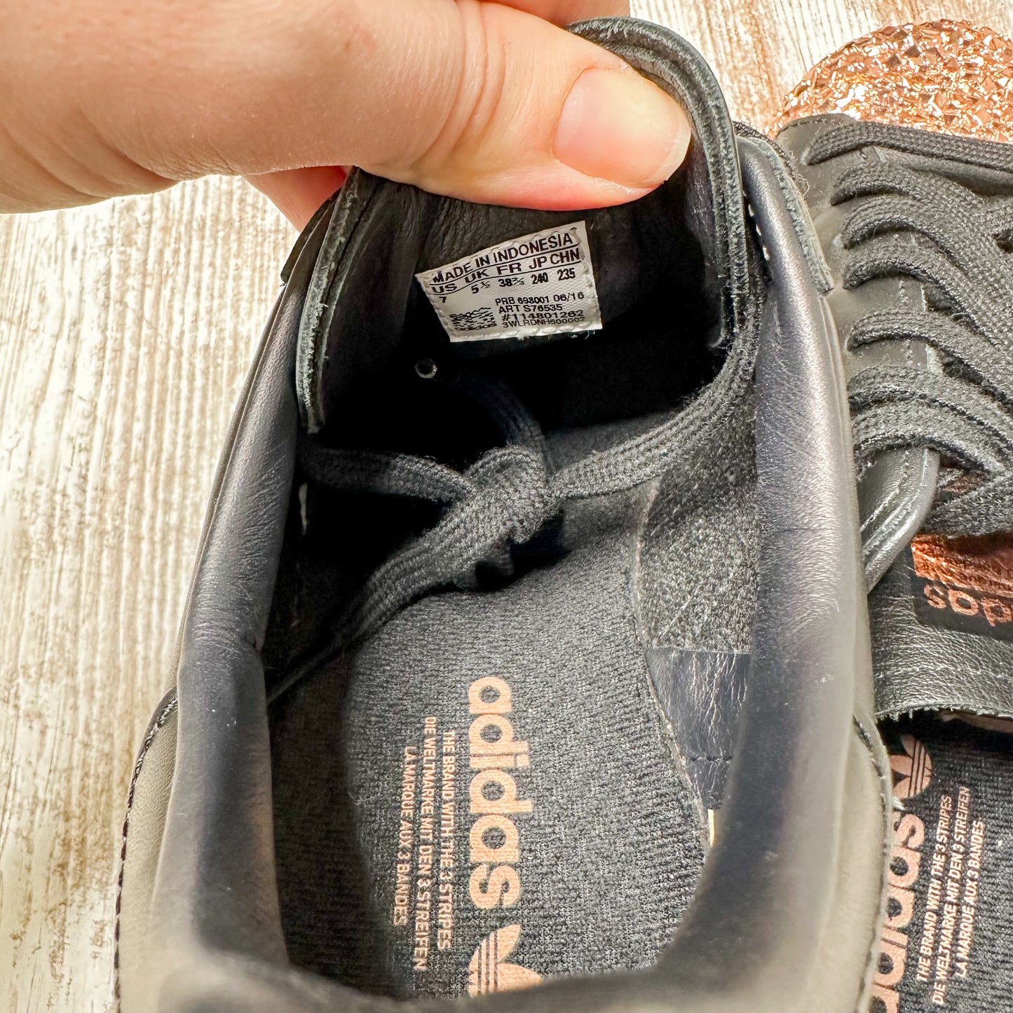 Adidas Originals Superstar 80s Rose Gold Metal Toe Sneakers Size 7