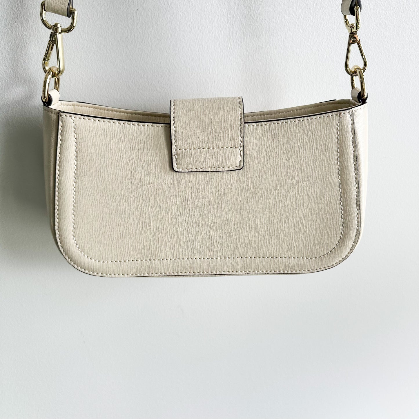 Bostanten Nola White Leather Crossbody Purse