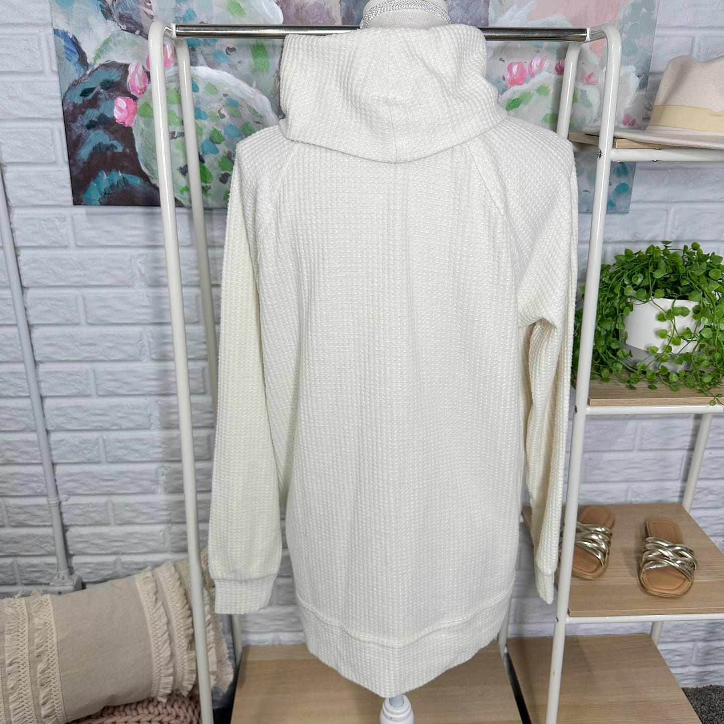Lou & Grey Waffle Knit Turtleneck Sweater (XS)