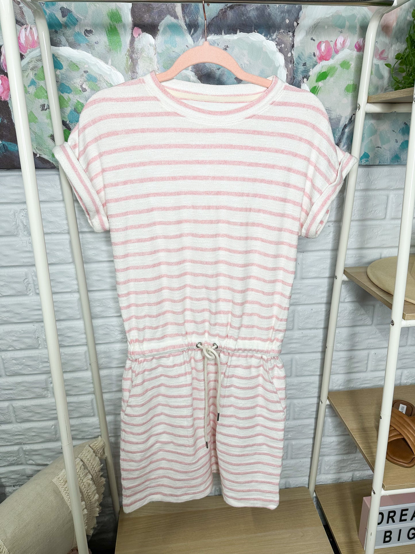 Lou & Grey Cozy Cotton Terry Pocket Dress Pink Size XS