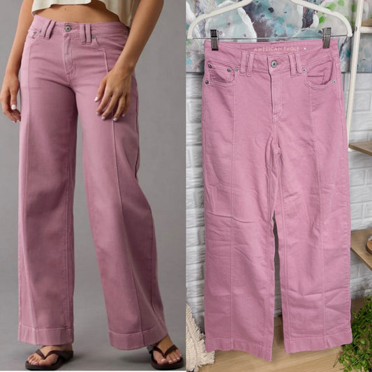 American Eagle New Low Rise Wide Leg Jeans Purple (000)