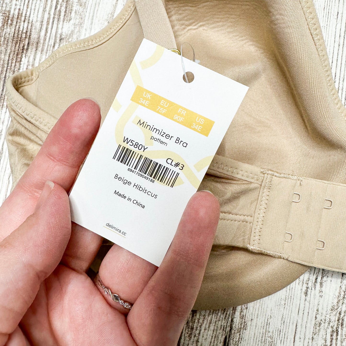 Delimira New Minimizer Full Coverage Bra Size 34E