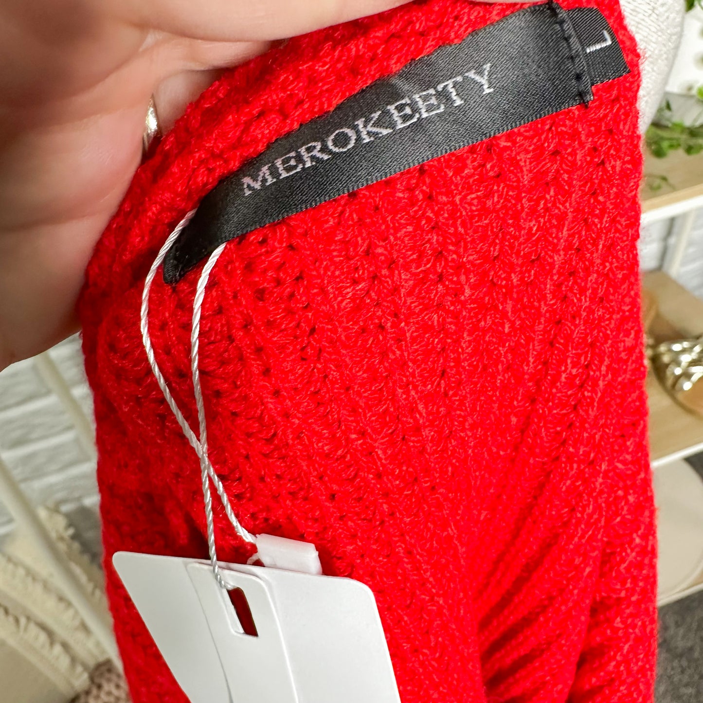 Merokeety New Red Duster Cardigan (L)