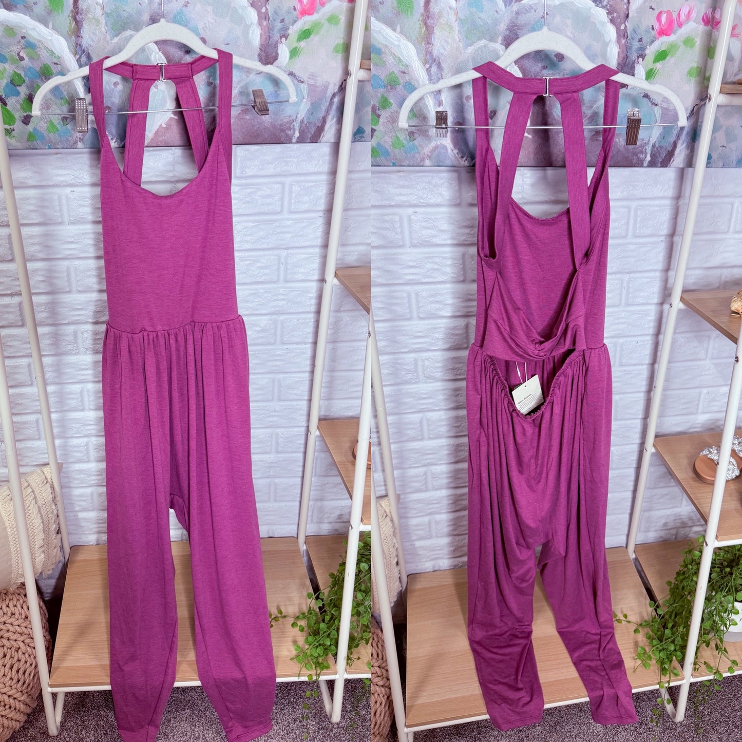Halara New U Neck Pocket Harem Casual Jumpsuit Easy Peezy Edition (S)