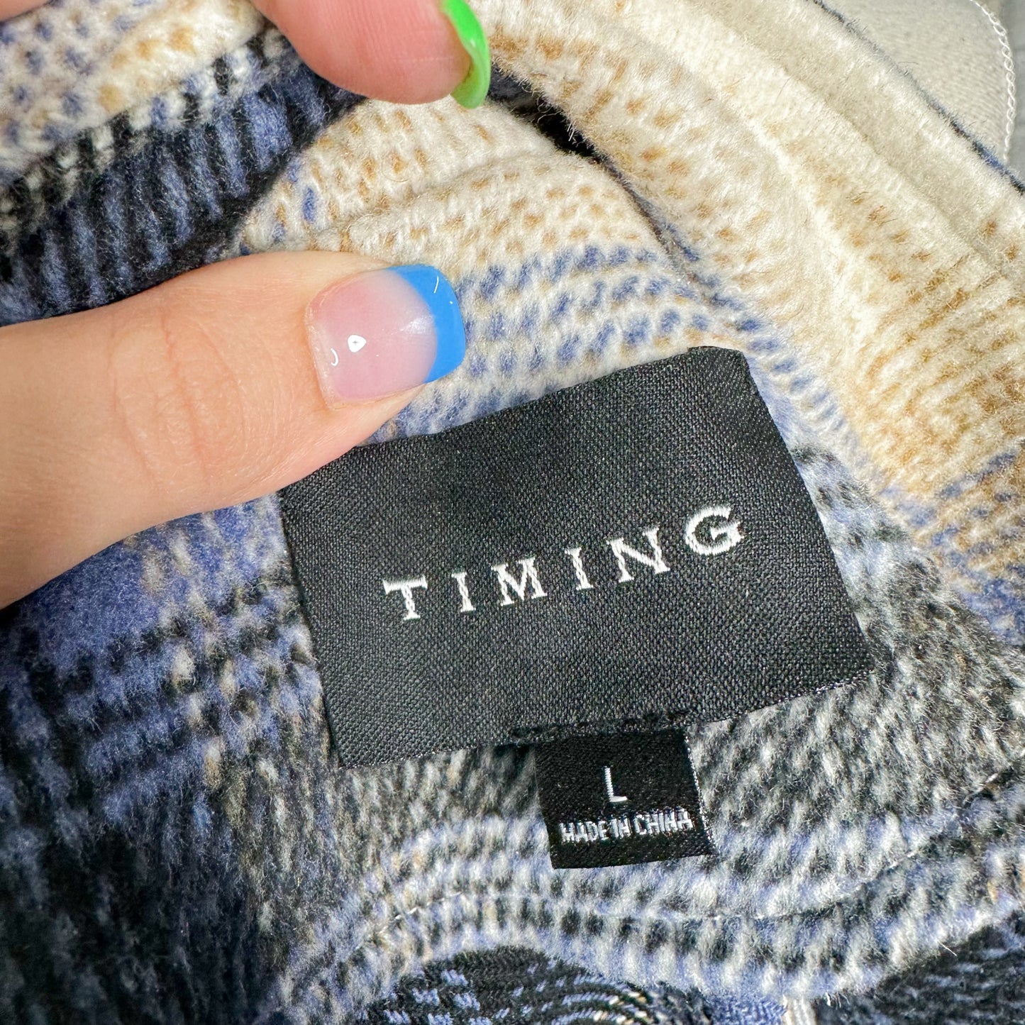 Timing Blue & Black Plaid Shacket (L)