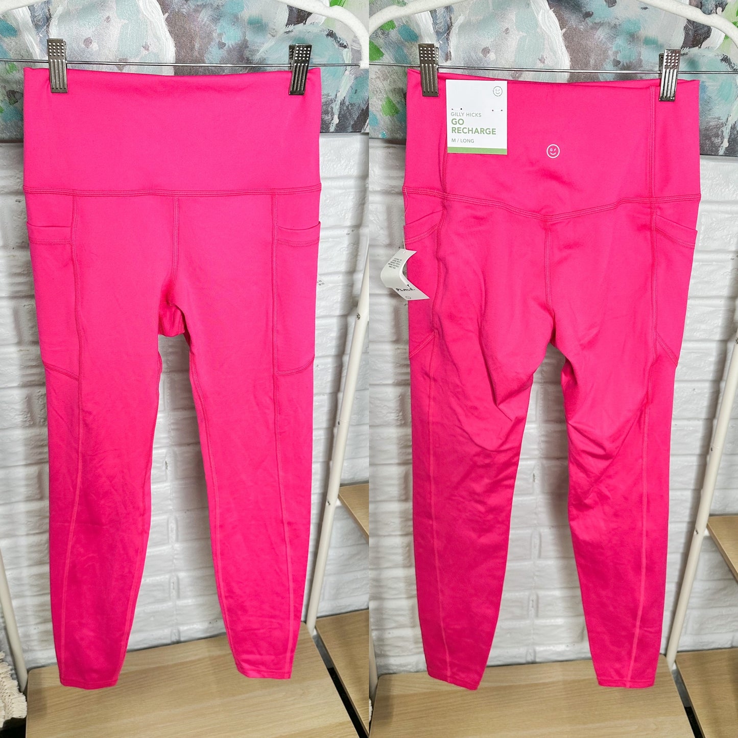 Hollister Gilly Hicks New Pink Recharge High Rise Leggings Size Medium Long
