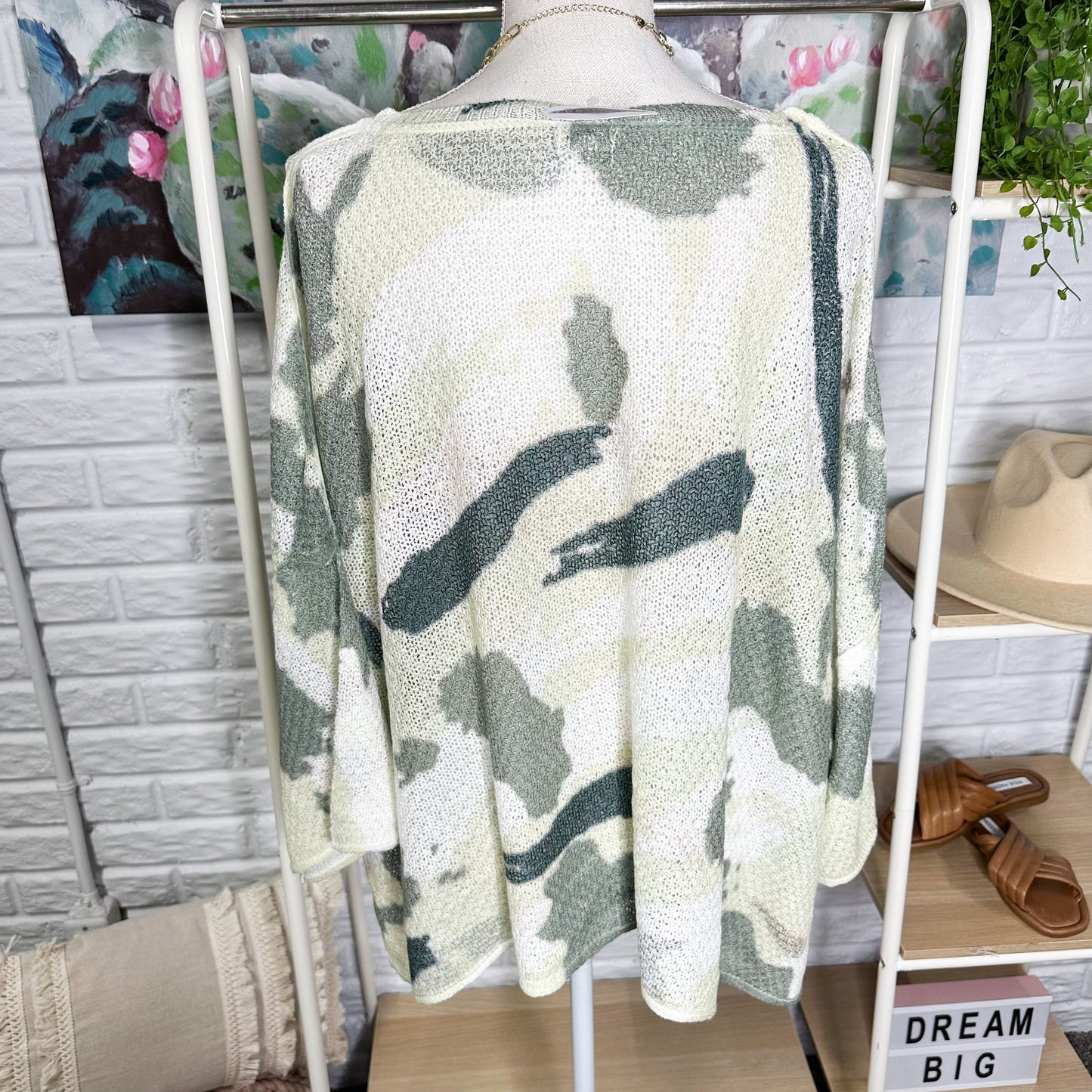 Brass Prism POL New Camo Knit Top Size Medium