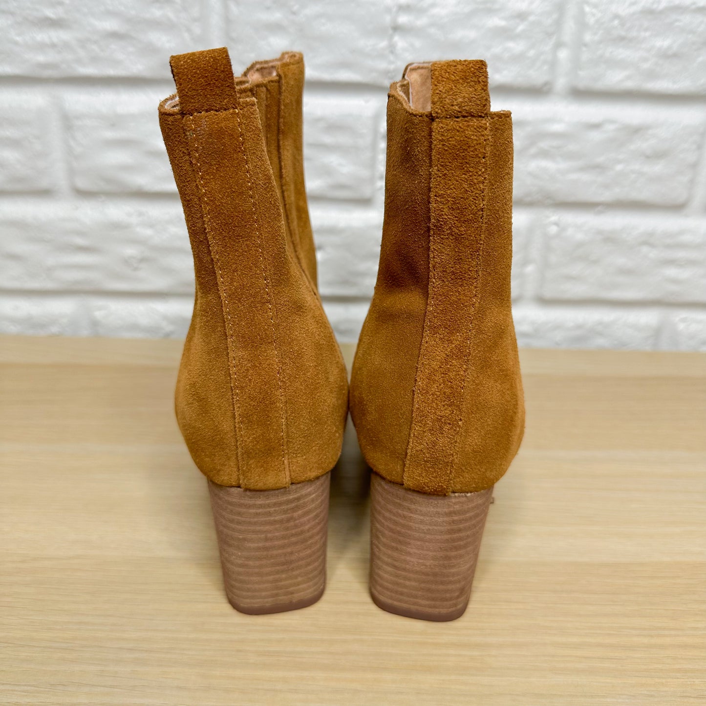 Tan Brown Suede Ankle Booties Size EU 41 / US 10