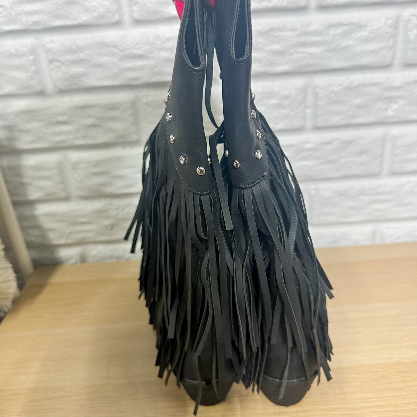 Roper Oakley Black Studded Fringe Boot (9.5)