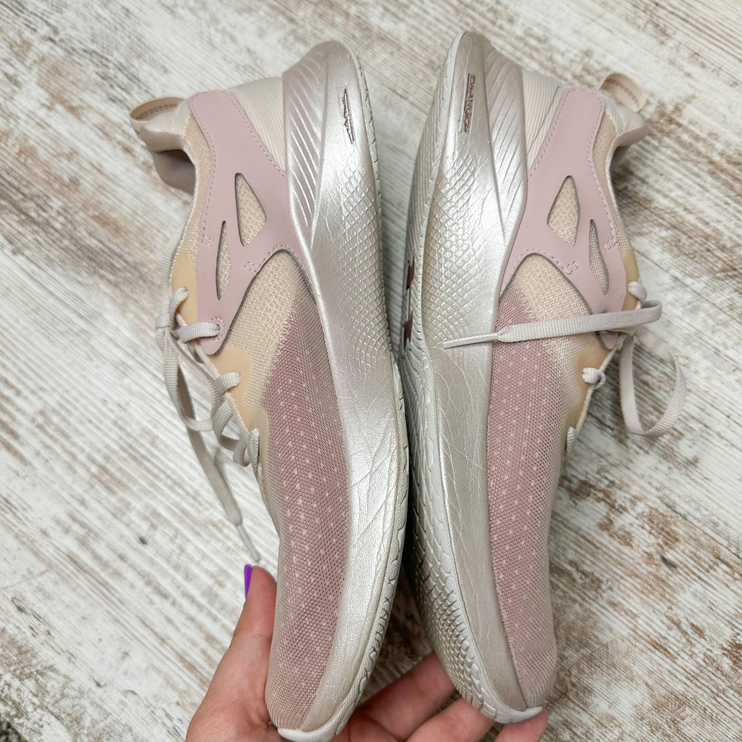 Under Armour Metallic Pink Charged Breathe TR 2 Size 10
