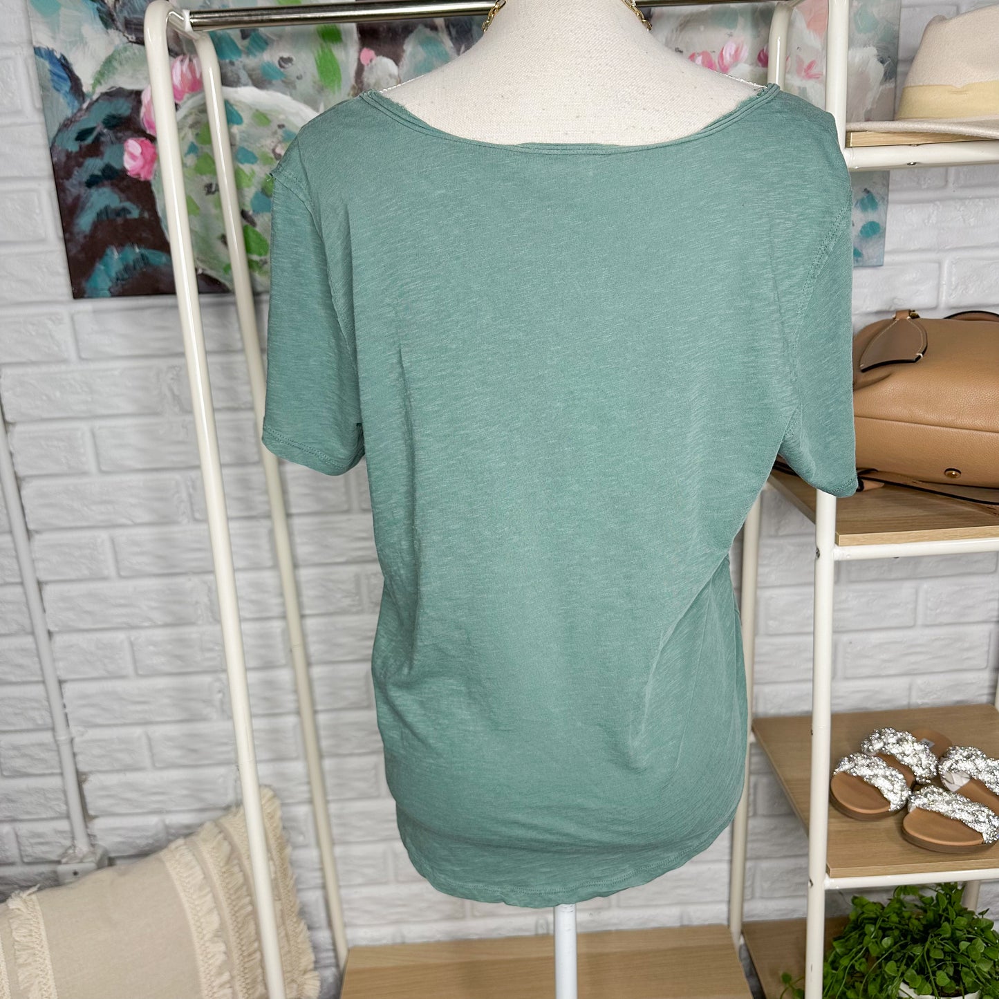 Altar’d State Green Short Sleeve Top Size Medium