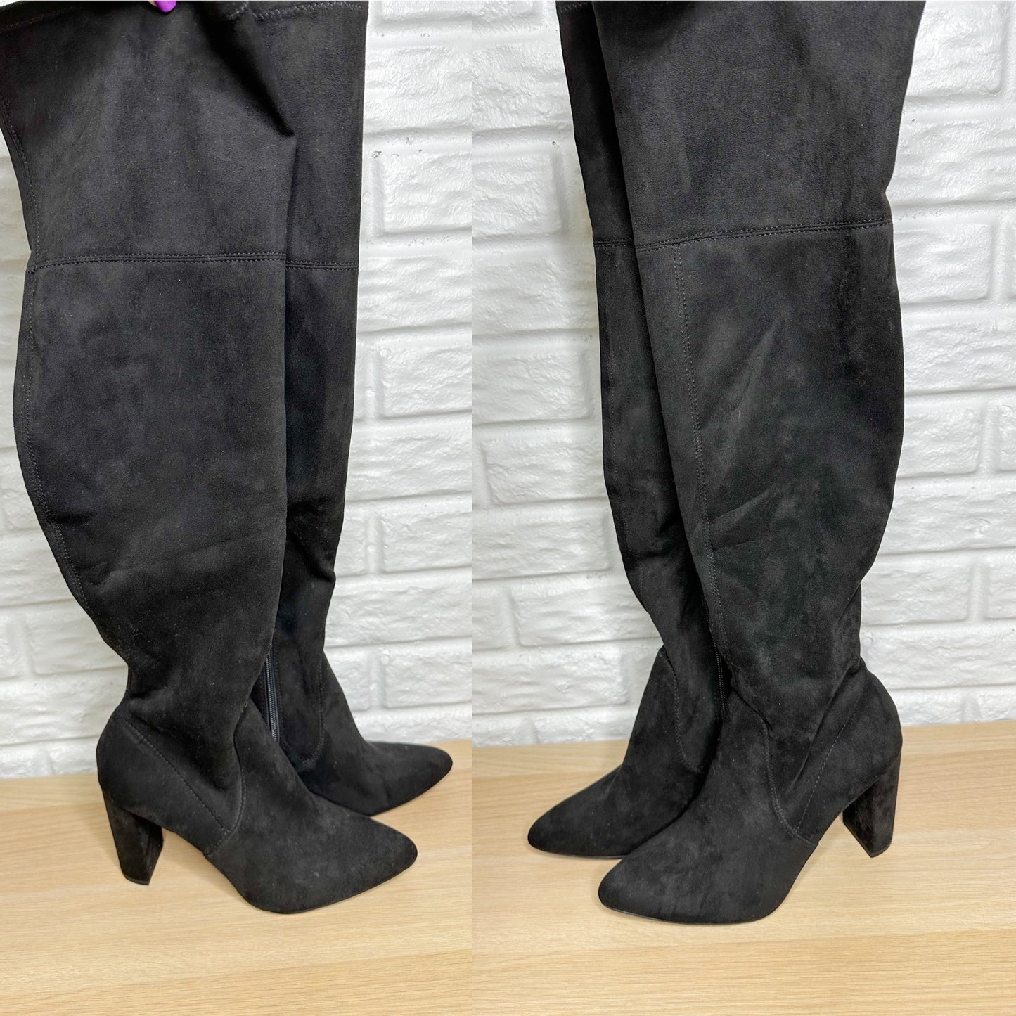 Scoop Black Suede Over The Knee Boots Size 9.5