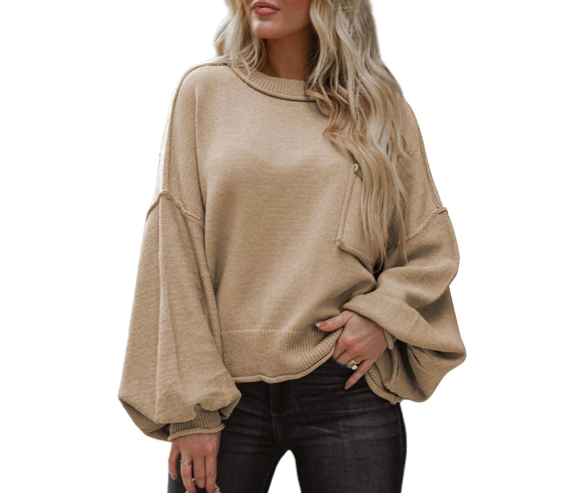 Dokotoo Tan Lantern Sweater Size Large