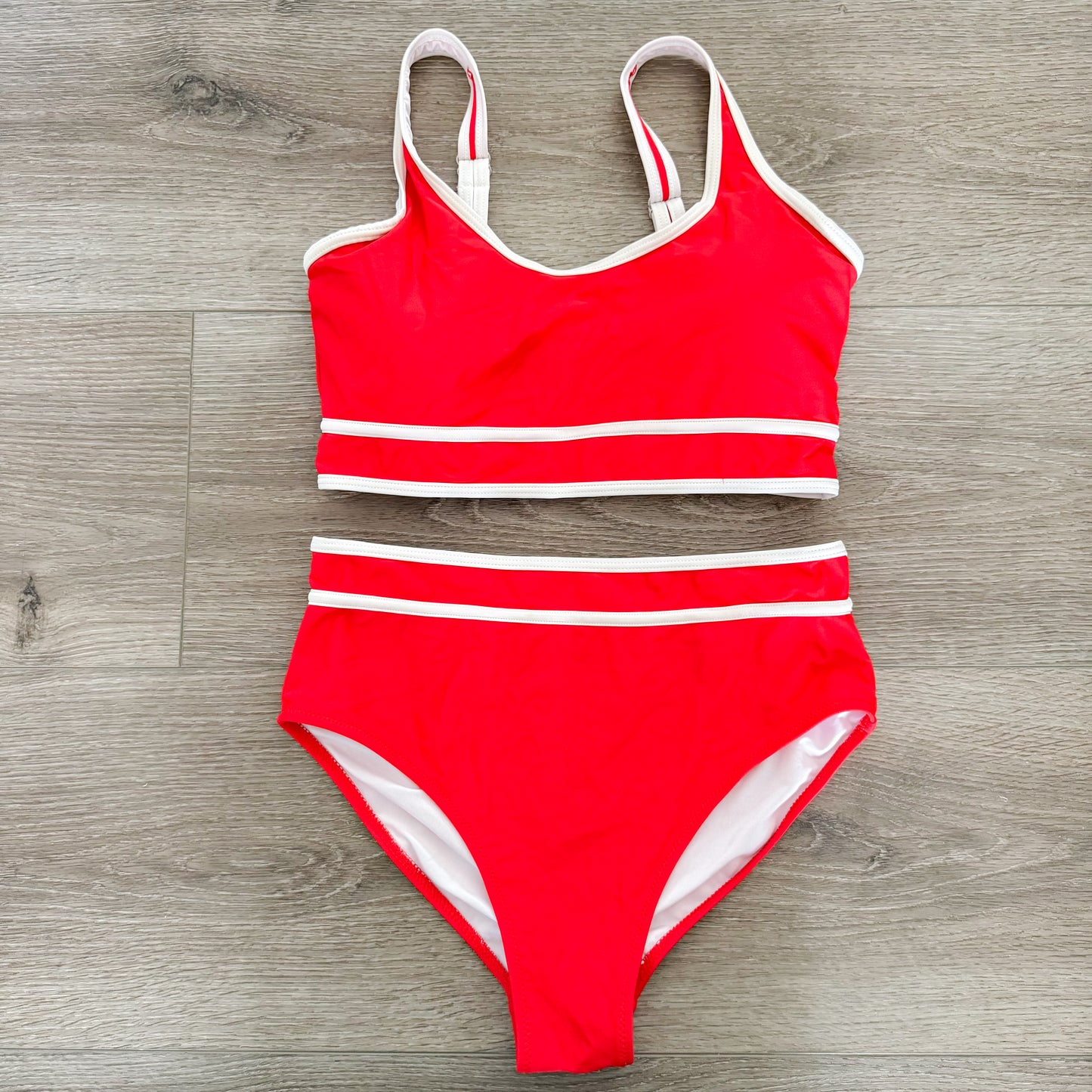 Blooming Jelly Red High Waisted Swimsuit (M)