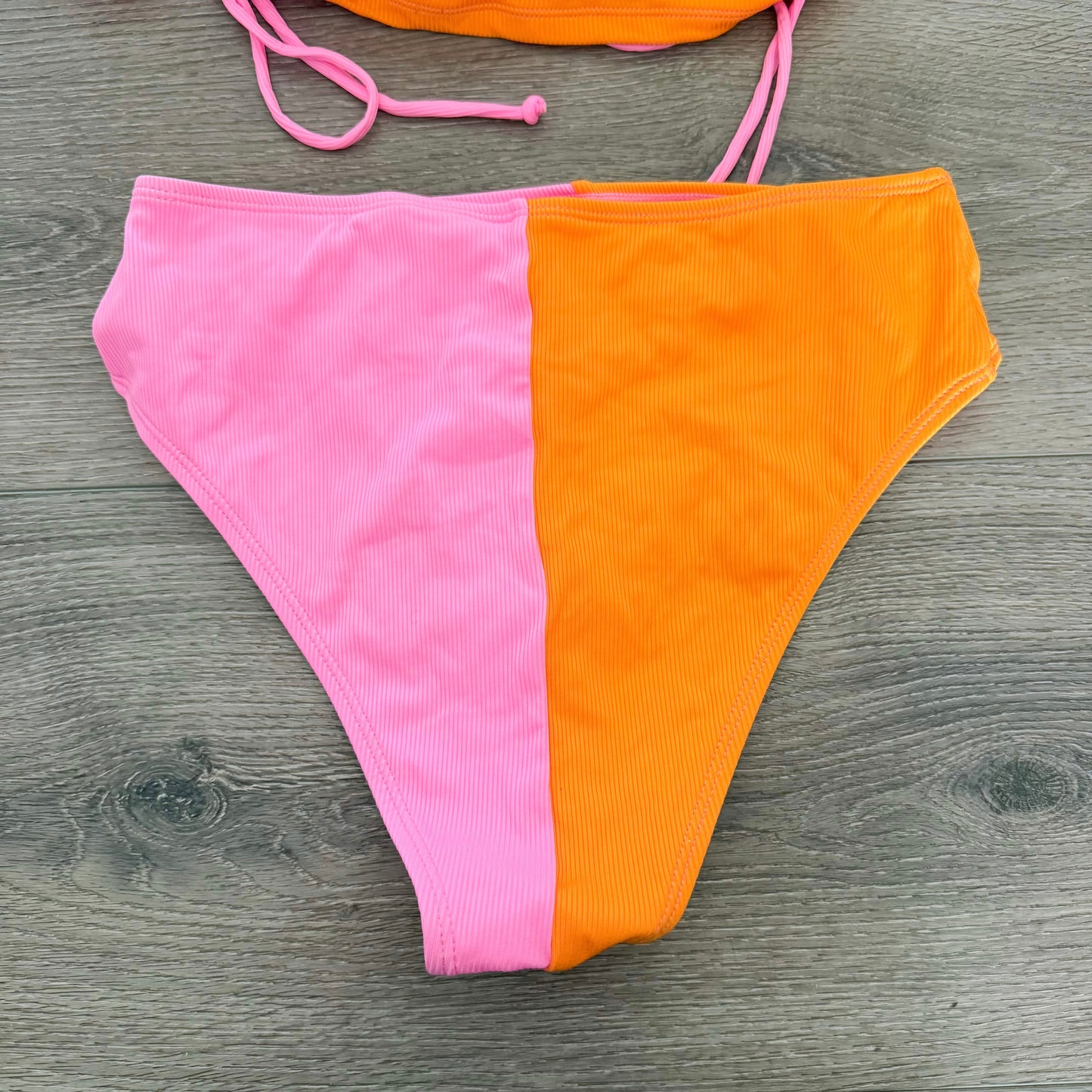 Pink Queen Orange / Pink Colorblock Bikini (M)