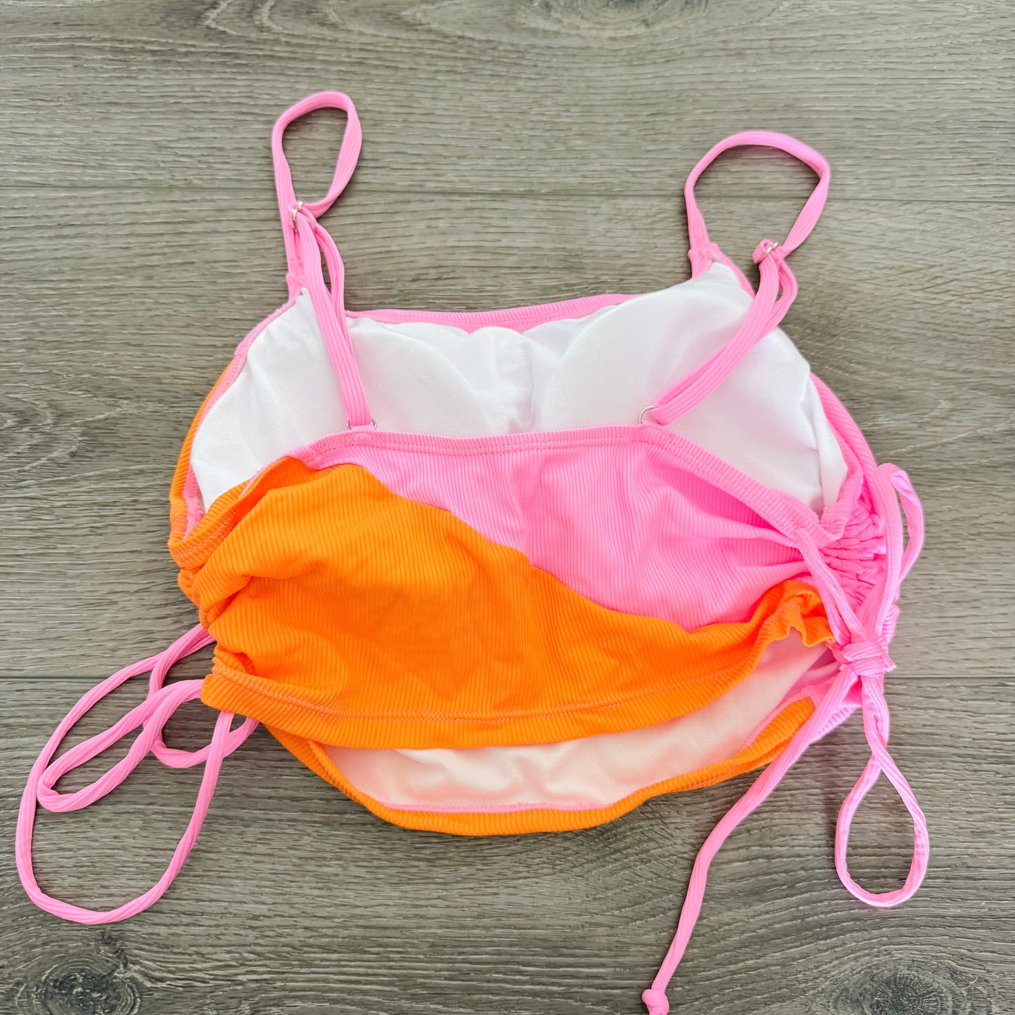 Pink Queen Orange / Pink Colorblock Bikini (M)