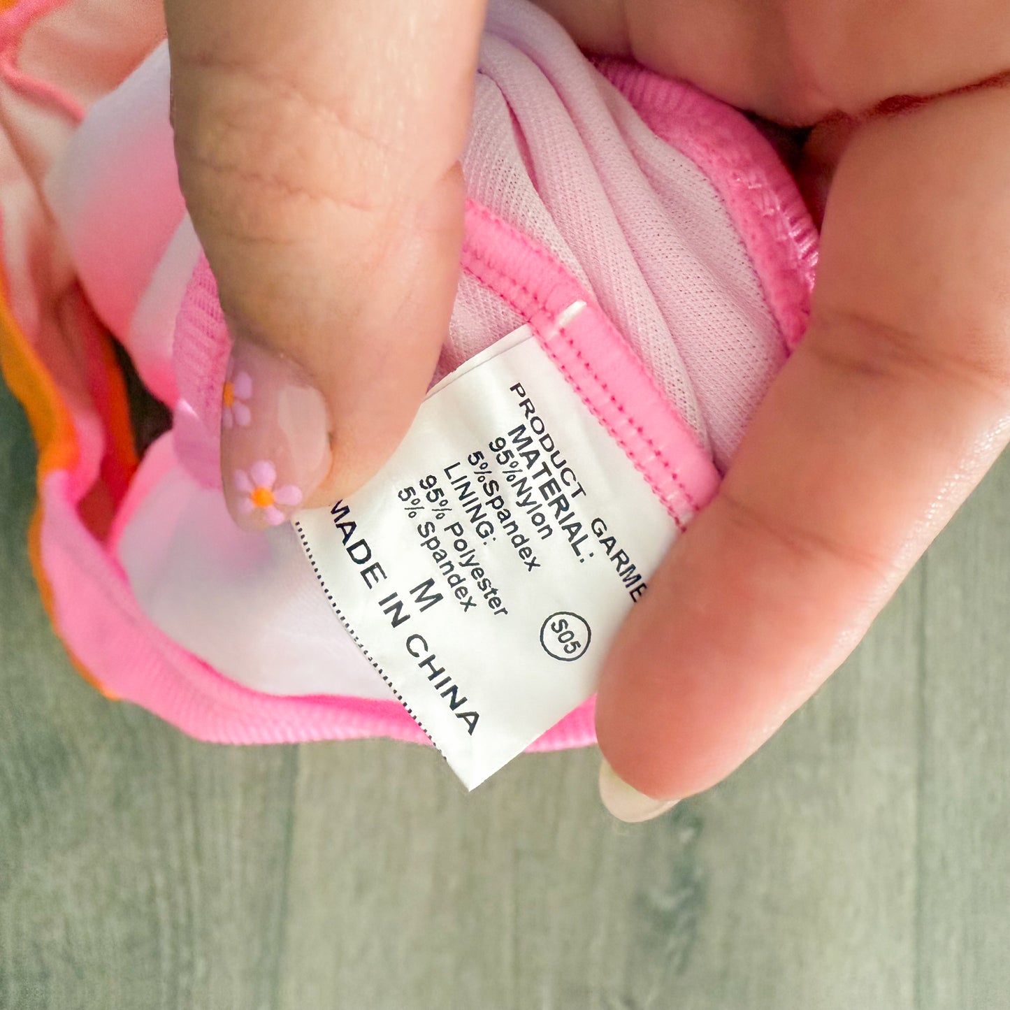 Pink Queen Orange / Pink Colorblock Bikini (M)