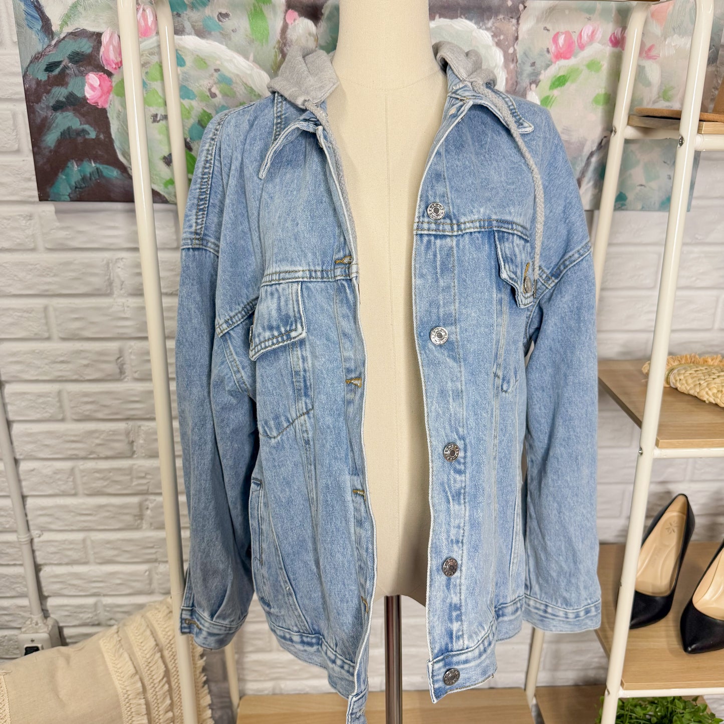 Denim Jacket with Detachable Hood (L/XL)