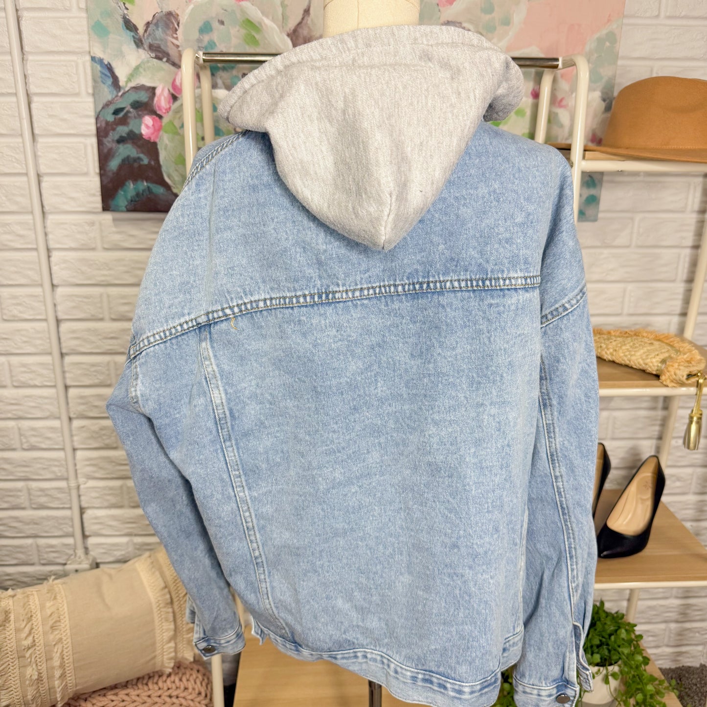Denim Jacket with Detachable Hood (L/XL)