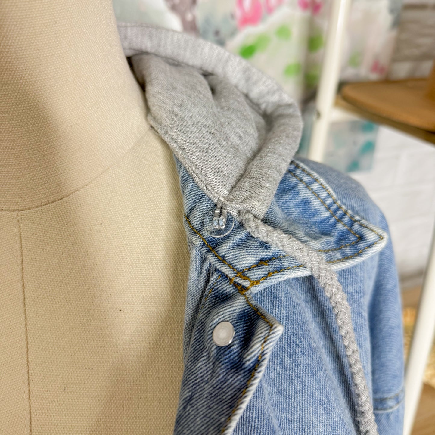 Denim Jacket with Detachable Hood (L/XL)