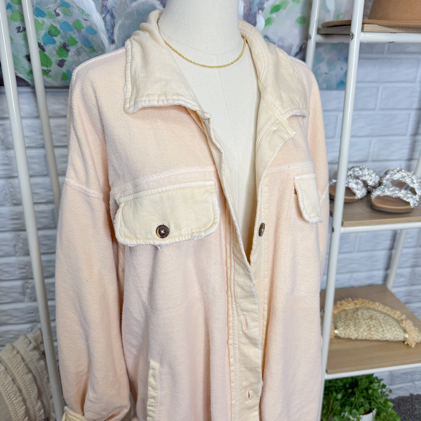 Free People New Ruby Shacket Sweetheart Sunrise (M)