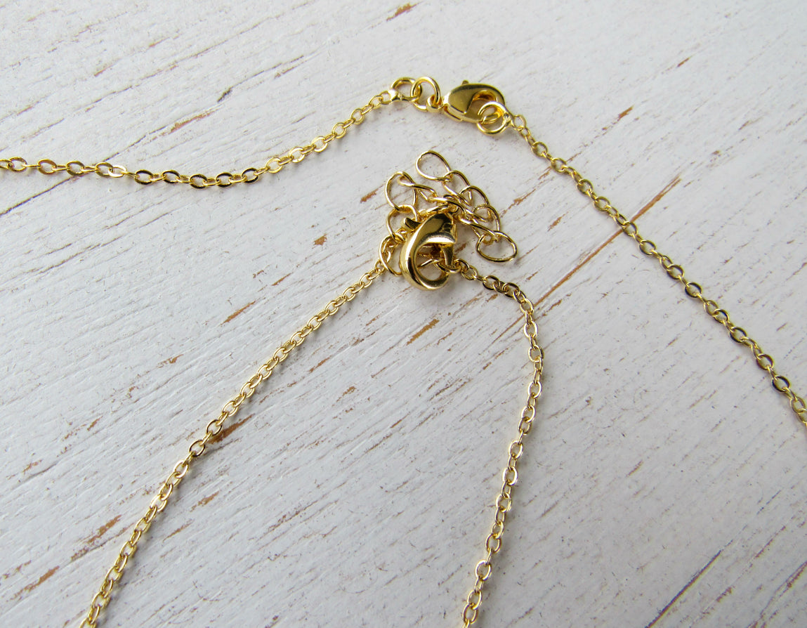 Blue Druzy Gold Plated Bar Layered Necklace