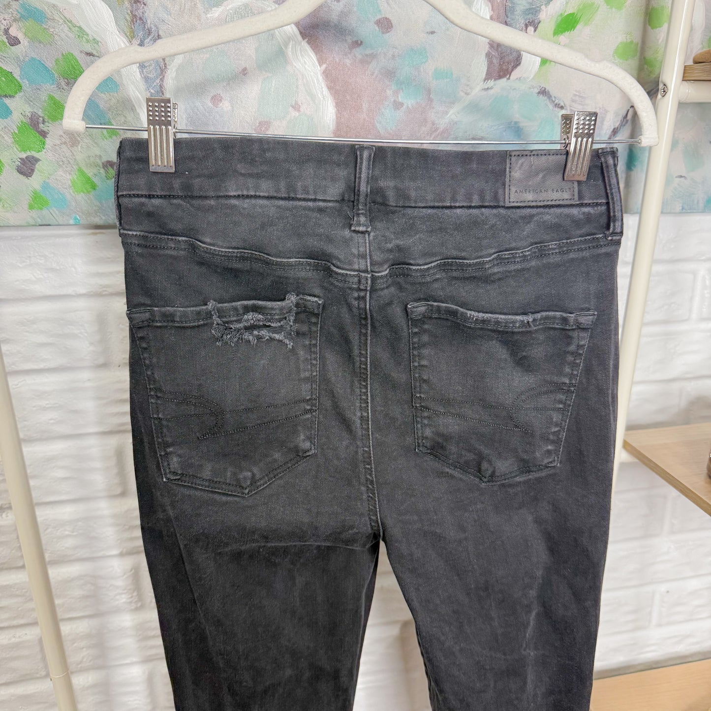 American Eagle Black Super High Rise Jegging (8 X-long)