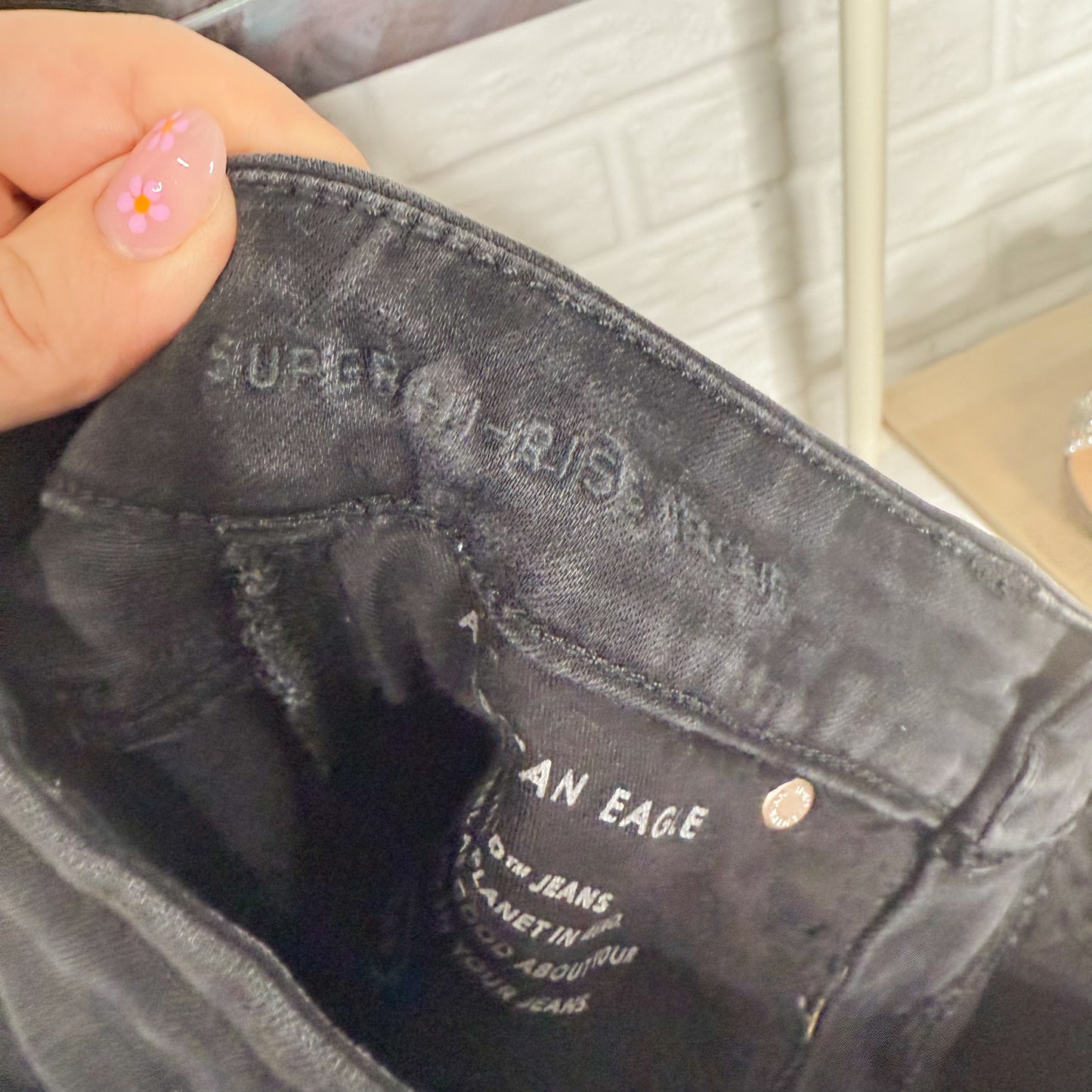 American Eagle Black Super High Rise Jegging (8 X-long)