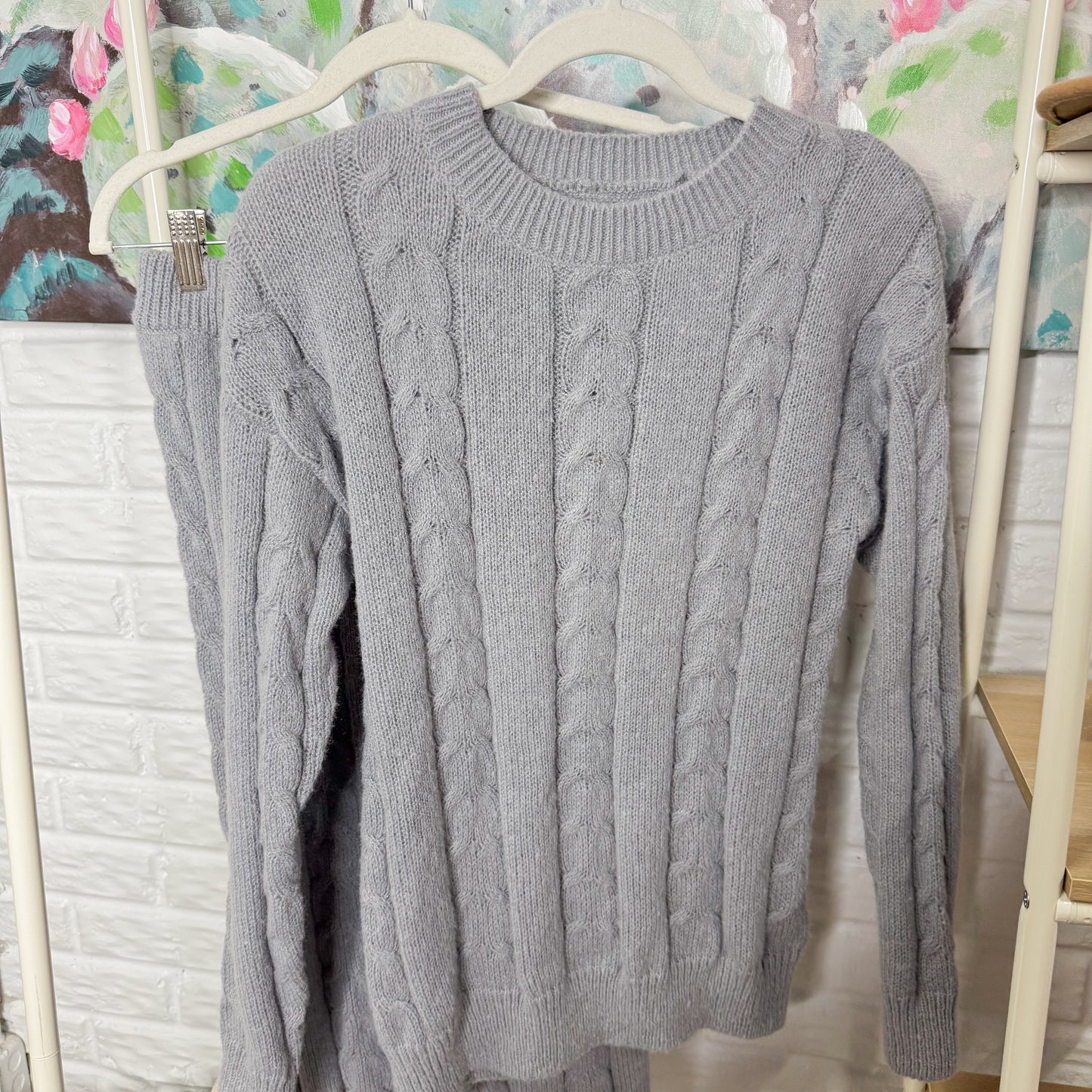 Chartou Grey Sweater Skirt Set (M)