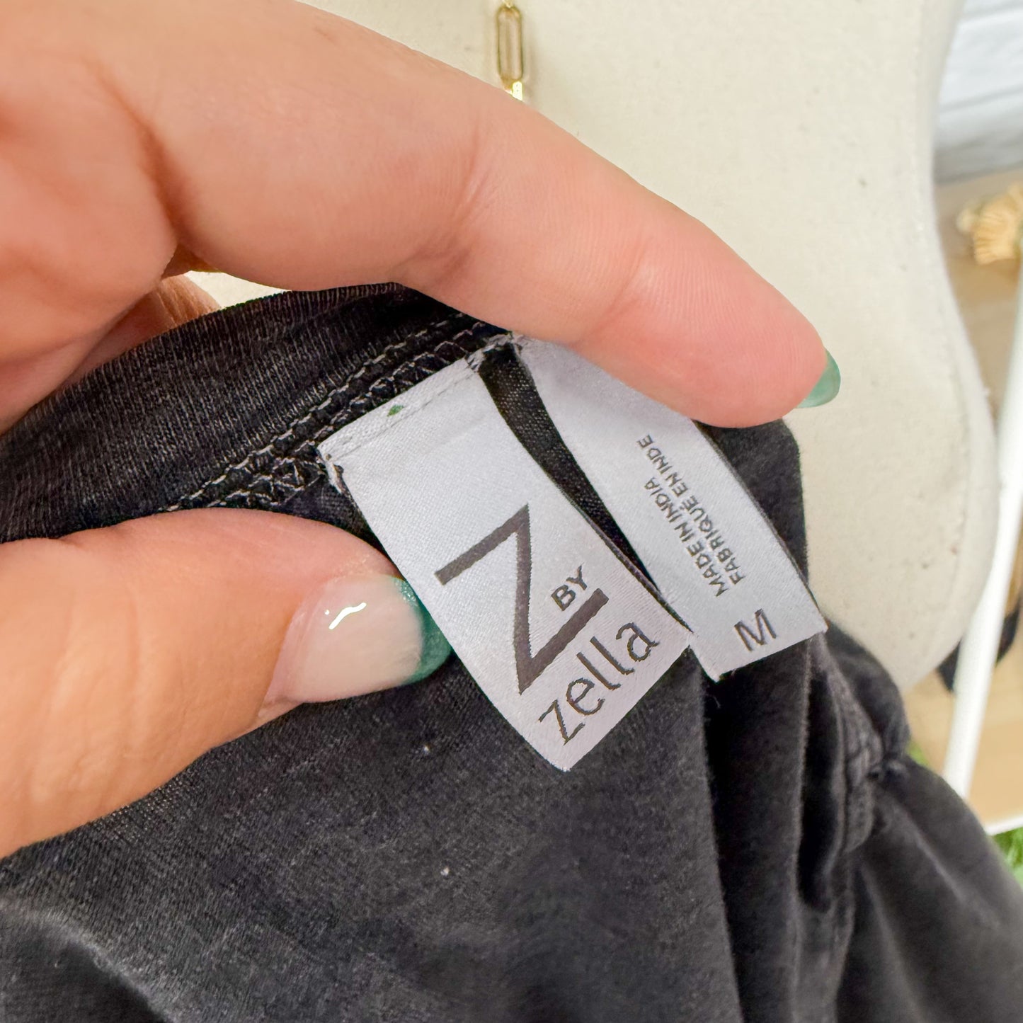 Zella Black Acid Wash Short Sleeve Tee (M)