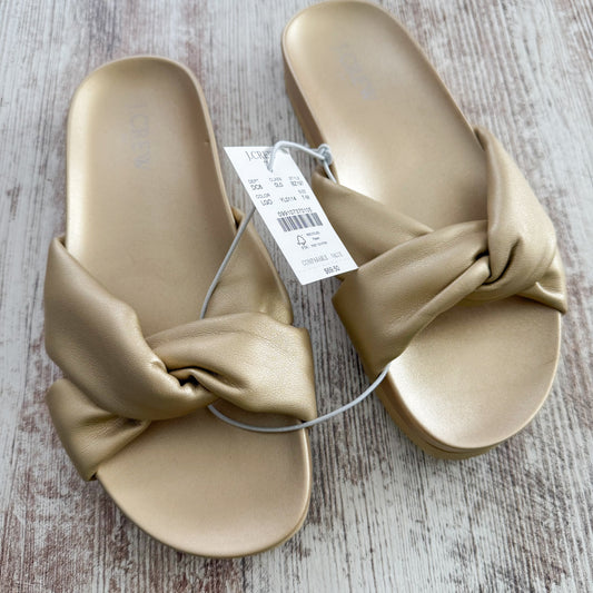 J Crew New Metallic Gold Slide Sandal (7)