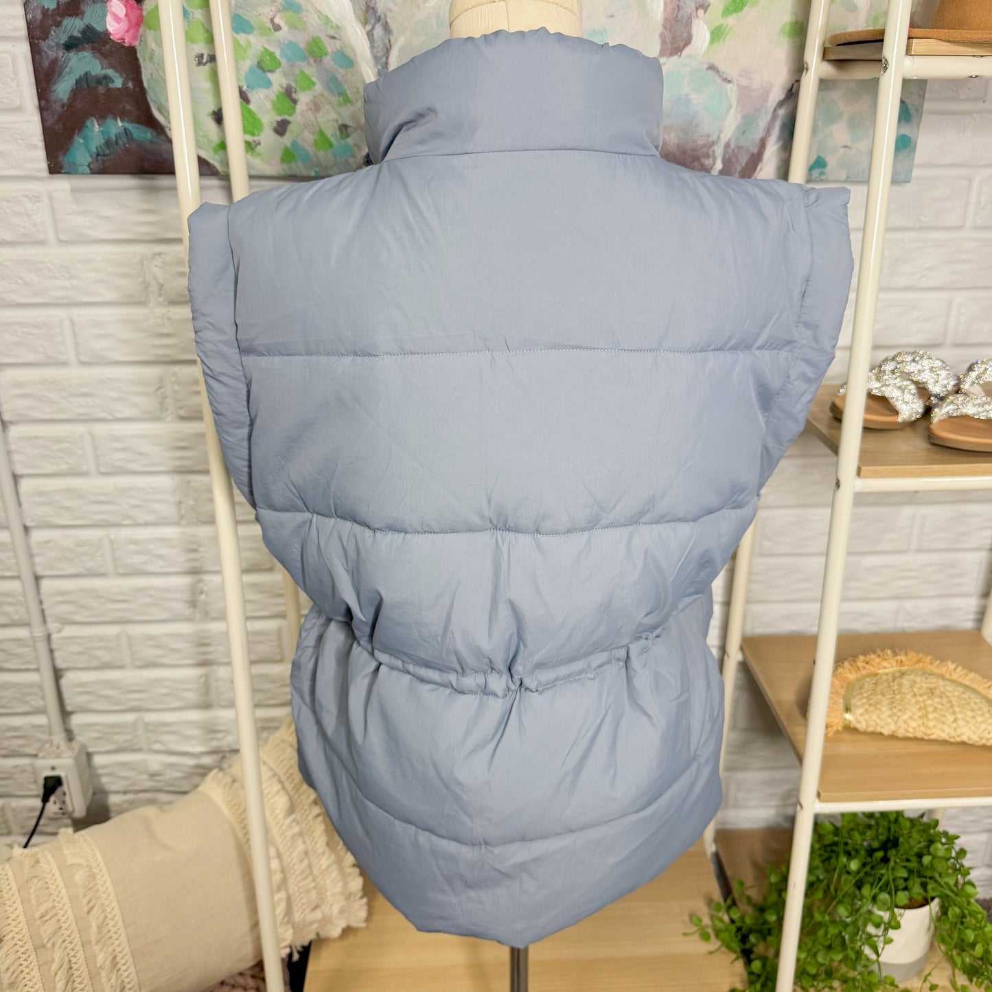 VAOYIU Blue Puffer Vest (L)