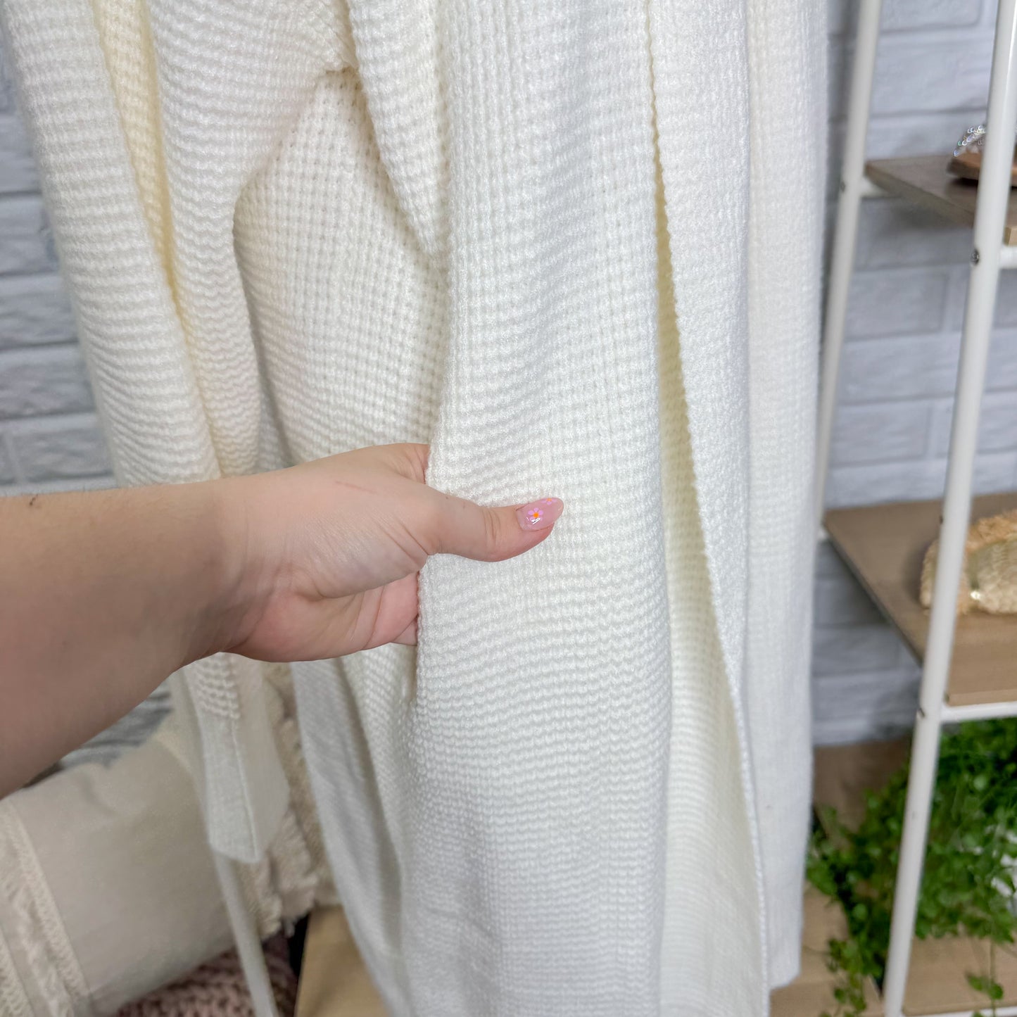 Lillusory Ivory Chunky Knit Cardigan (L)