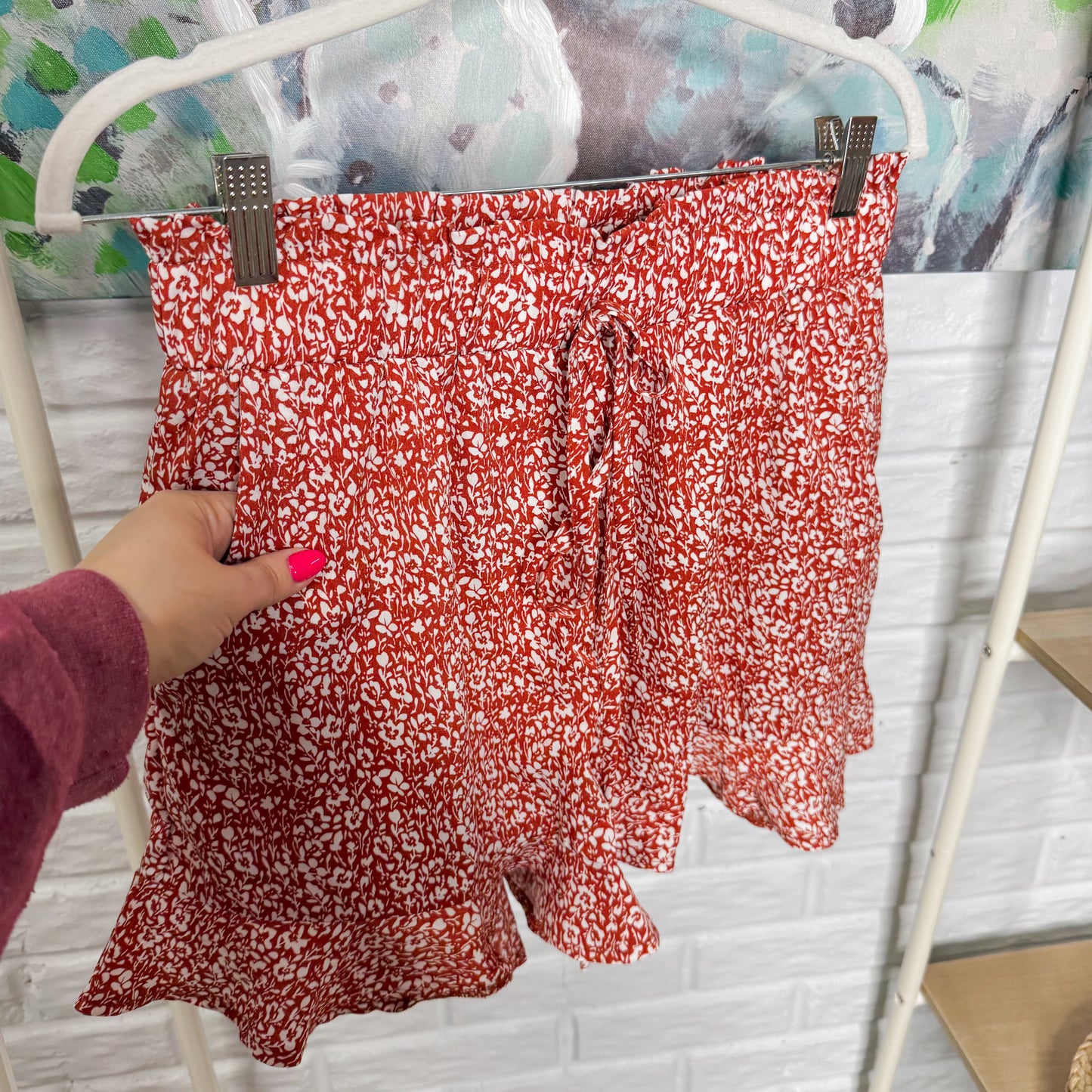 BTFBM New Orange Floral Shorts (M)
