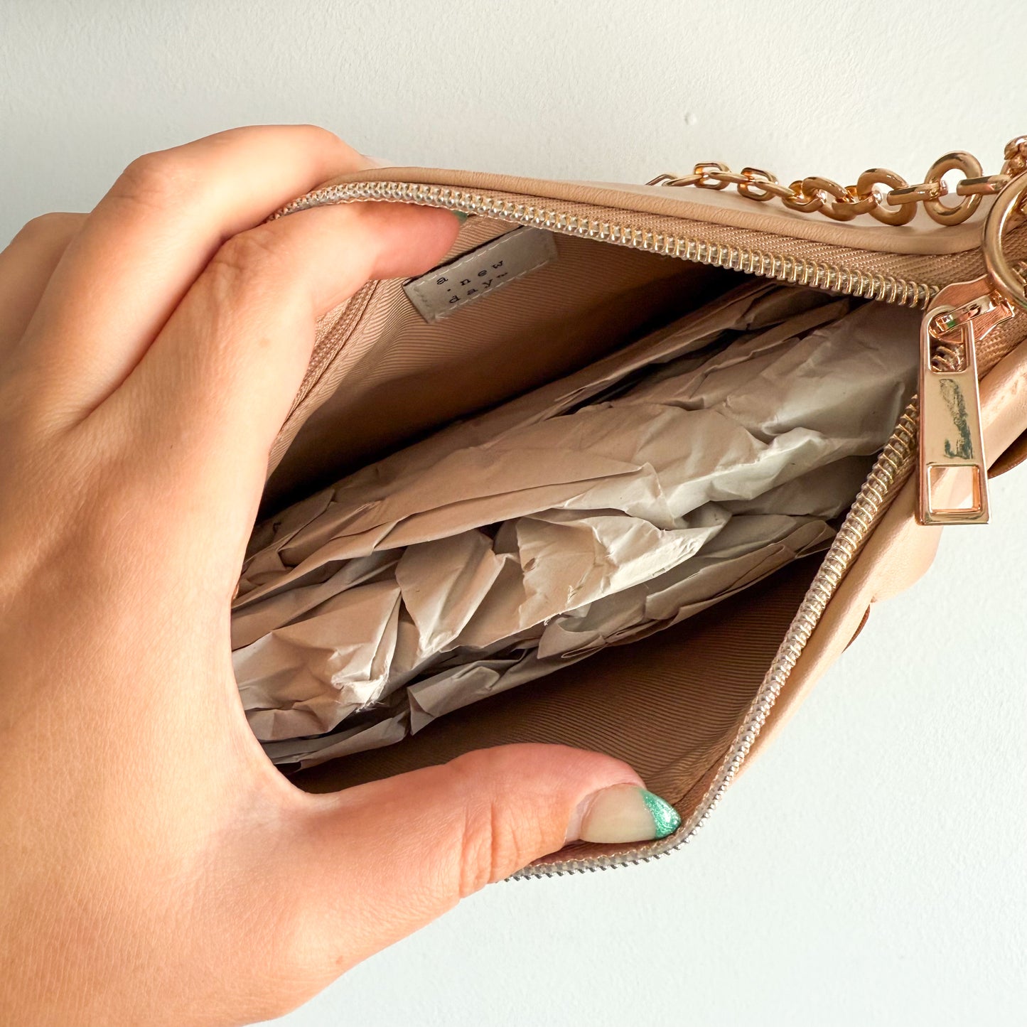 A New Day New Woven Faux Leather Clutch
