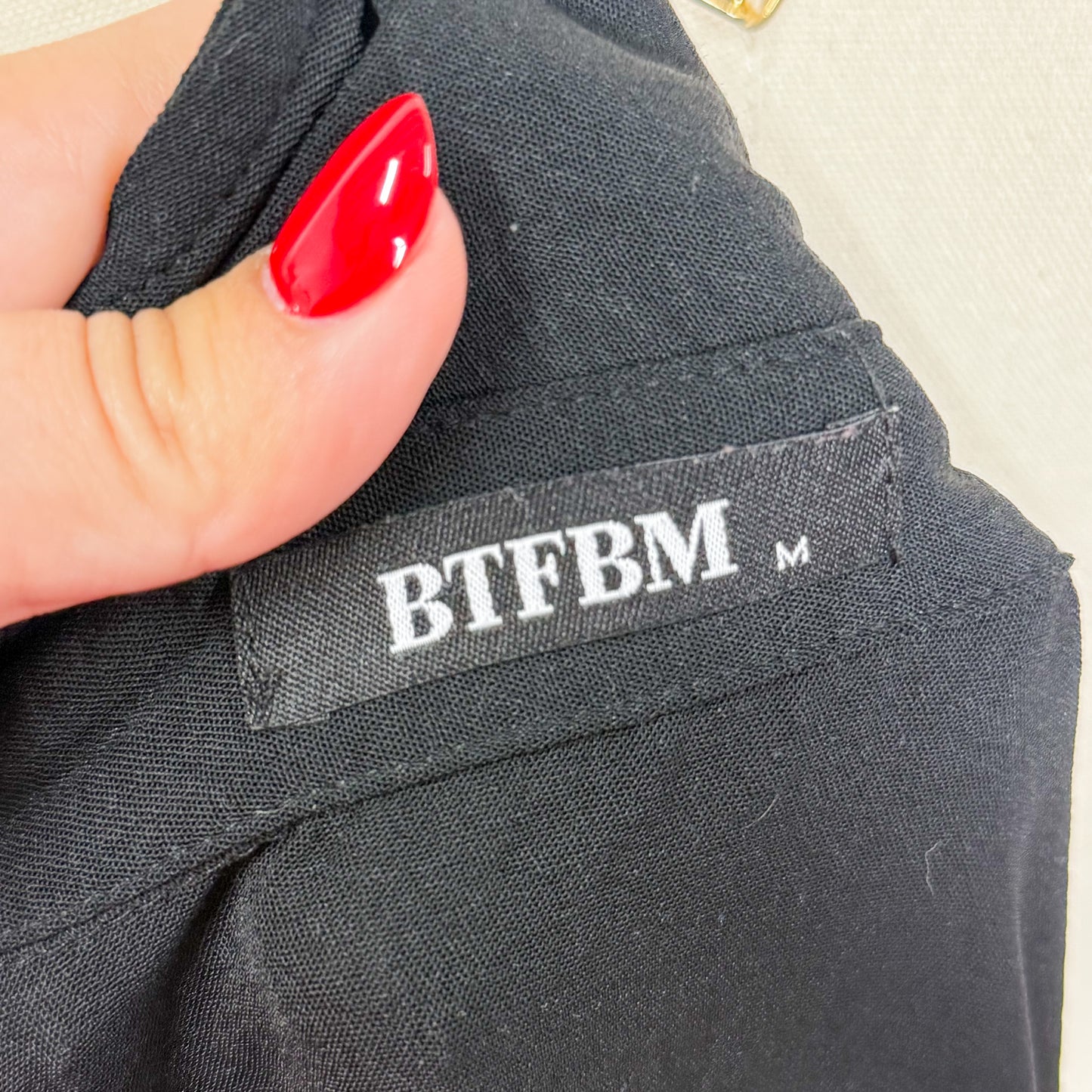 BTFBM Oversized Long Sleeve Black Button Down Shirt Dress (M)