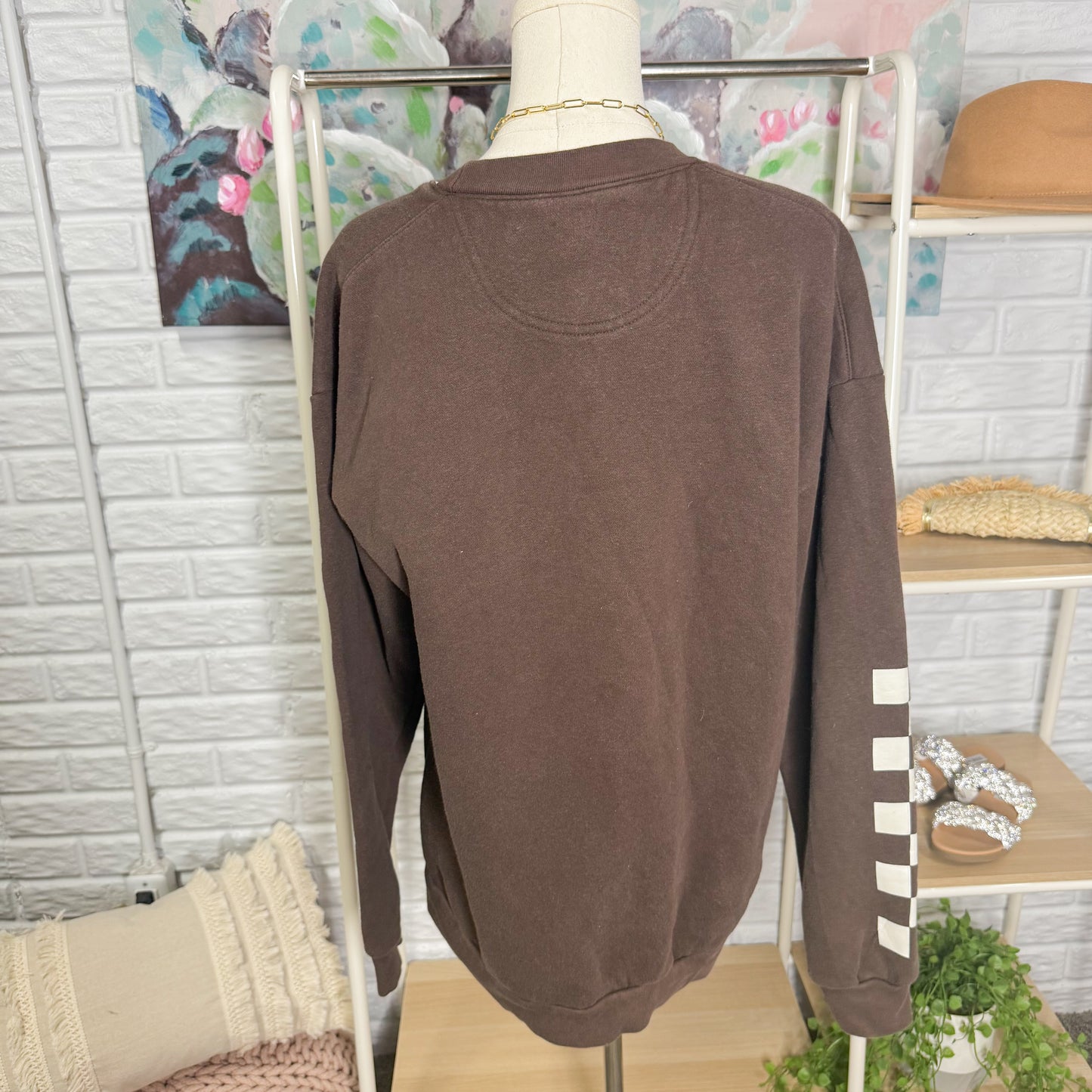 American Apparel Faded Brown Skull Sweatshirt (L)