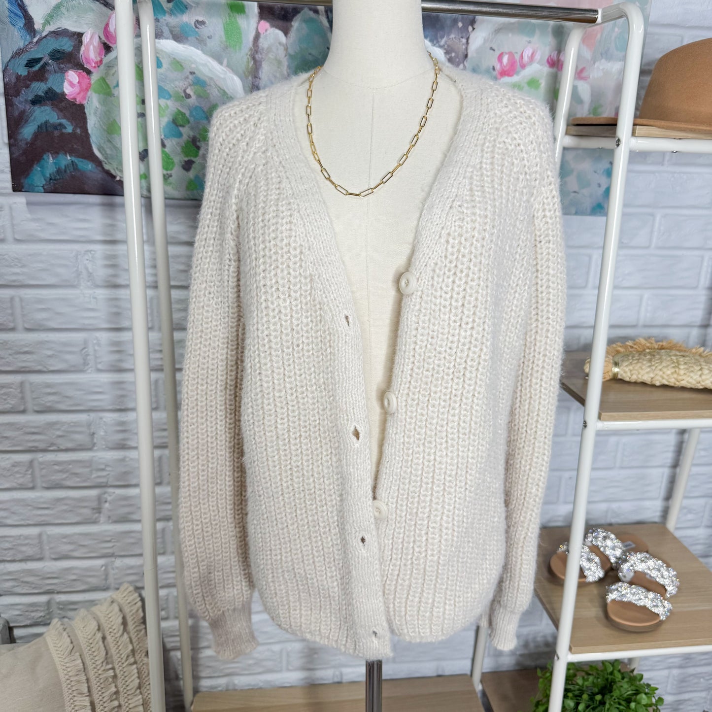 New Cream Chunky Knit Cardigan