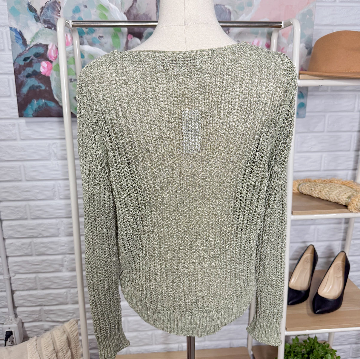 LOFT New Olive Green Knit Sweater (M)