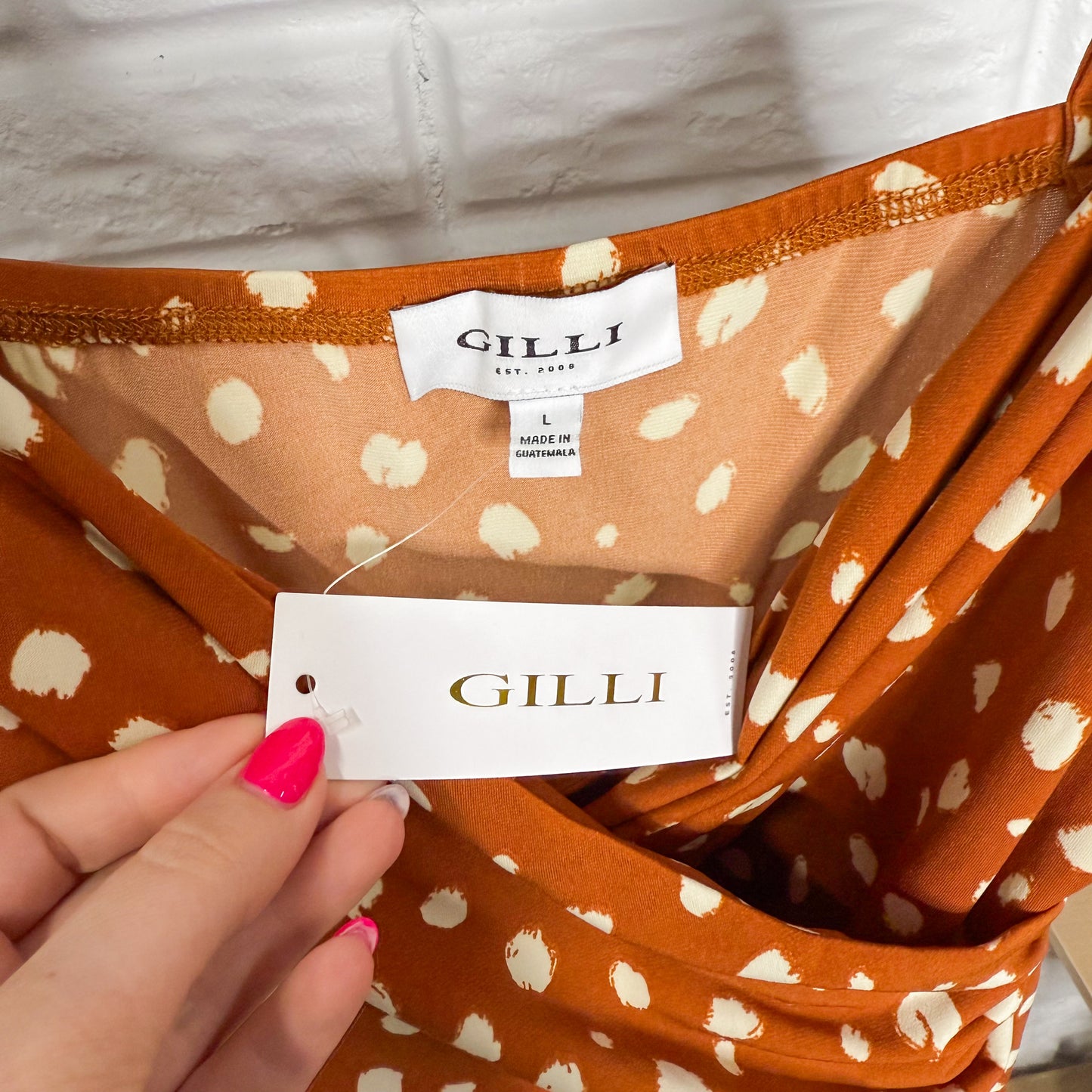 Gilli New Polka Dot Jumpsuit in Caramel (L)