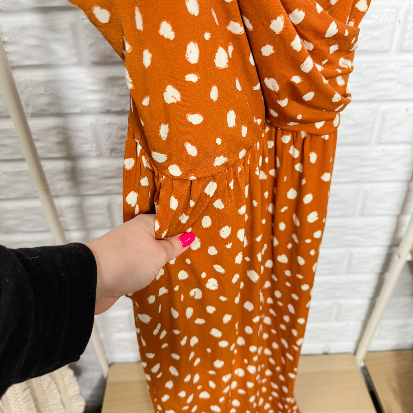 Gilli New Polka Dot Jumpsuit in Caramel (L)