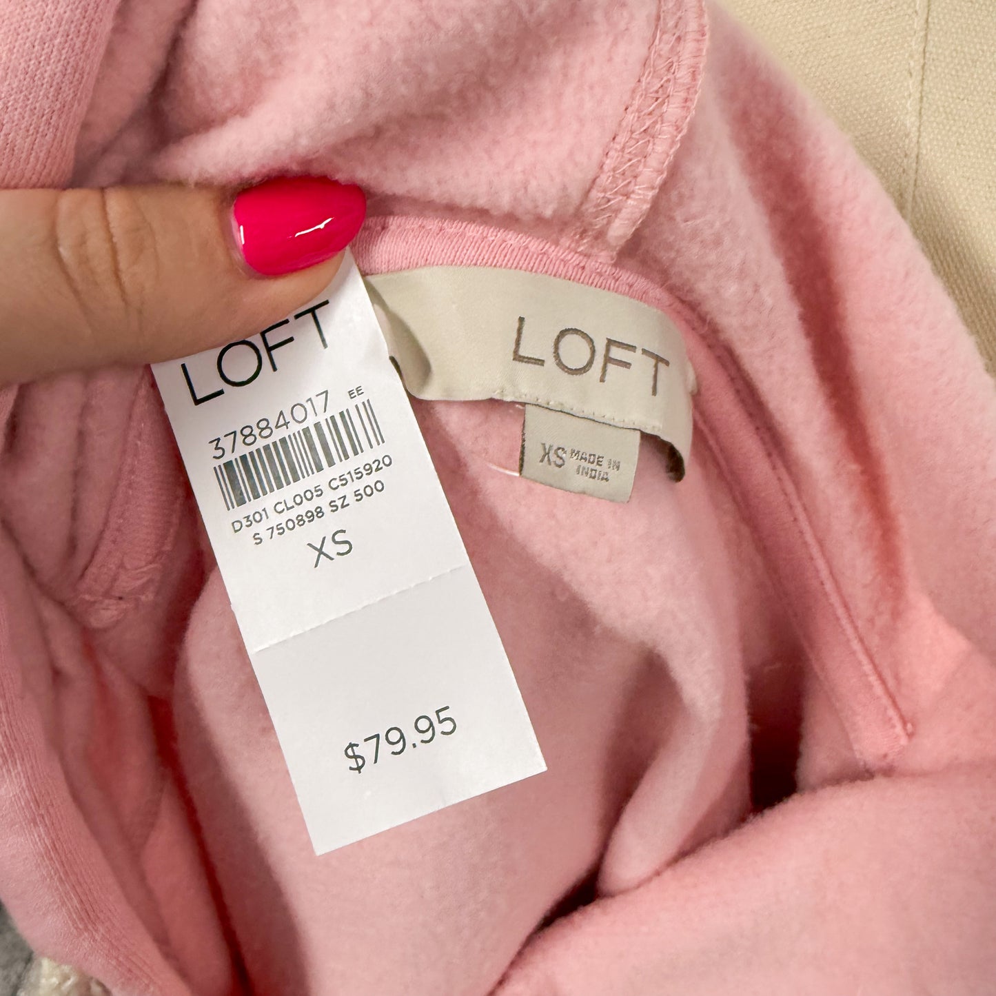LOFT Heart Terry Hoodie (XS)
