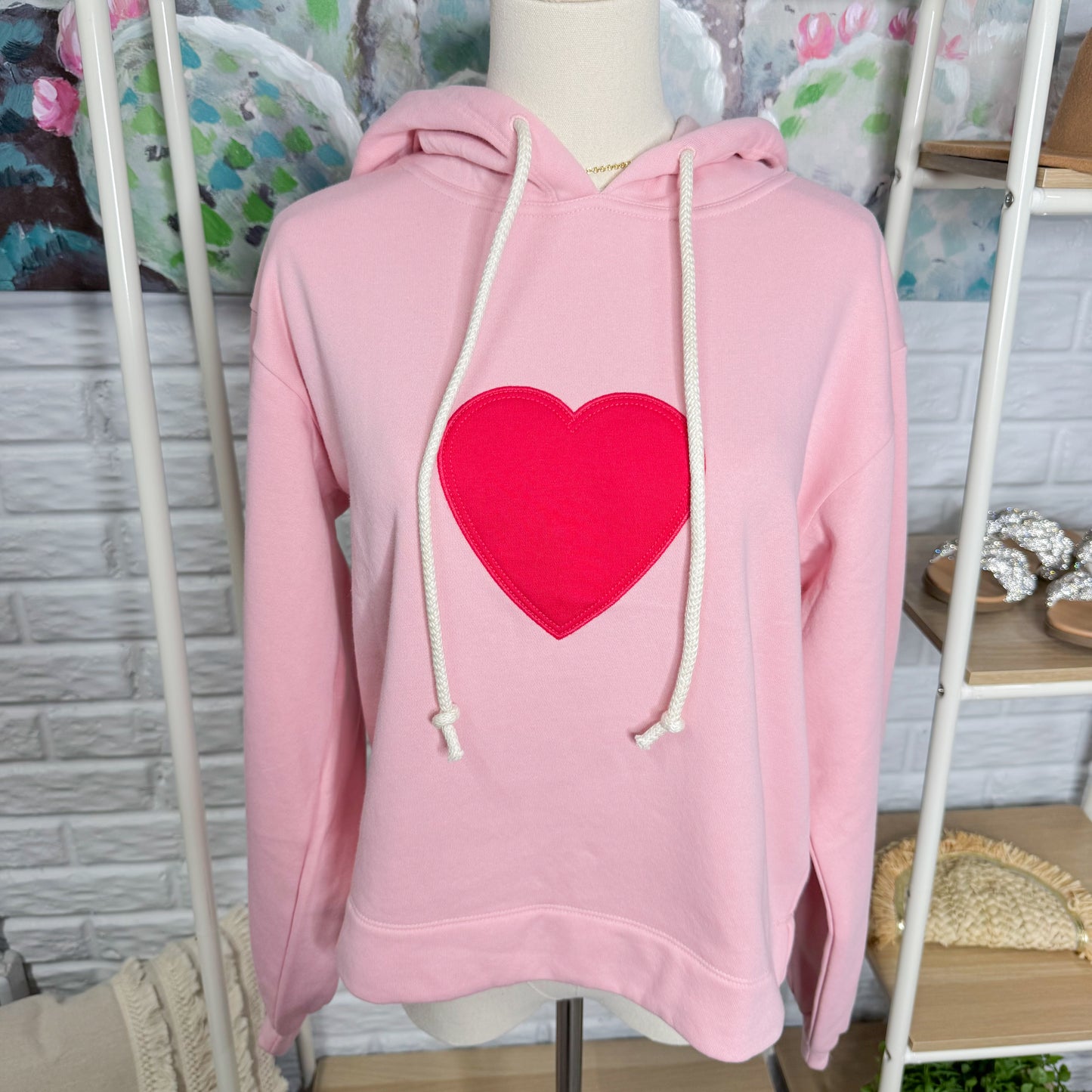 LOFT Heart Terry Hoodie (XS)