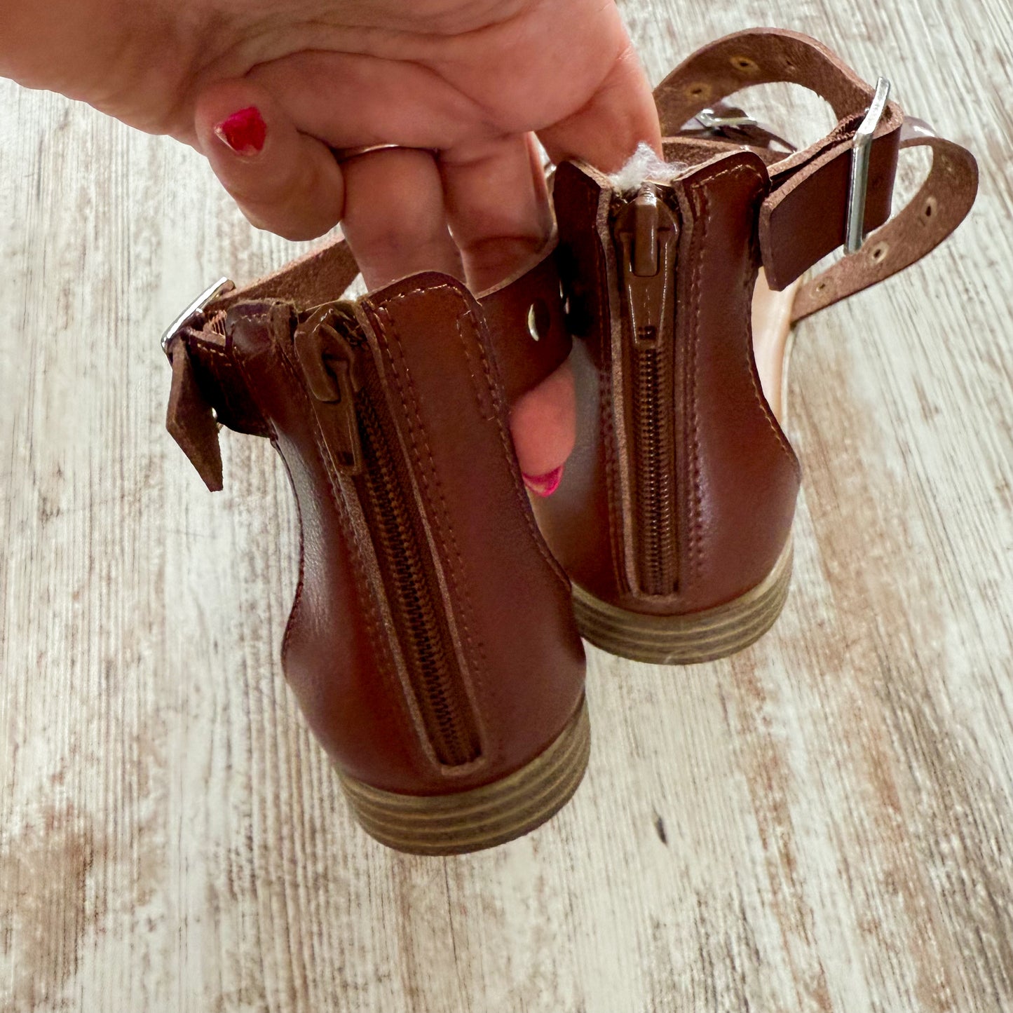 Time & Tru Cognac Studded Gladiator Sandal (8.5)