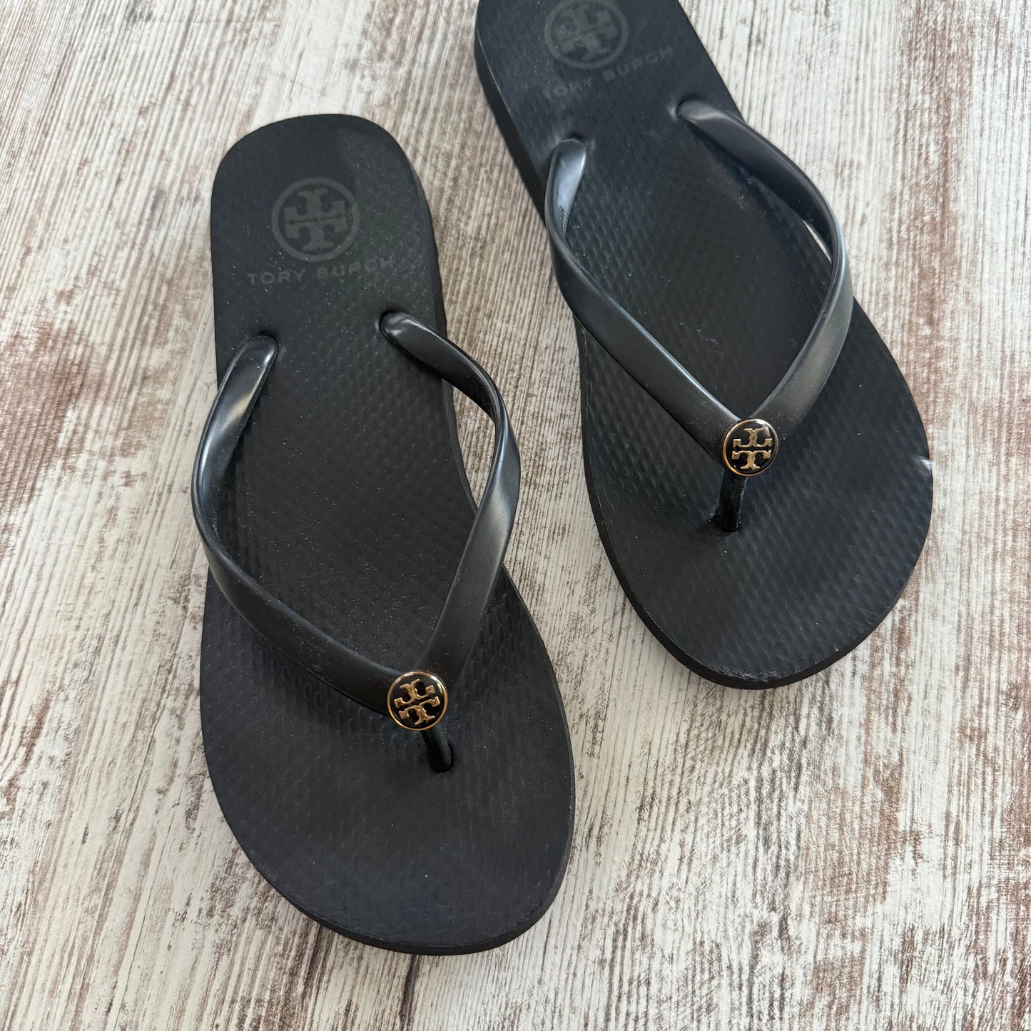 TORY BURCH Reva FLIP FLOPS in Black (7)