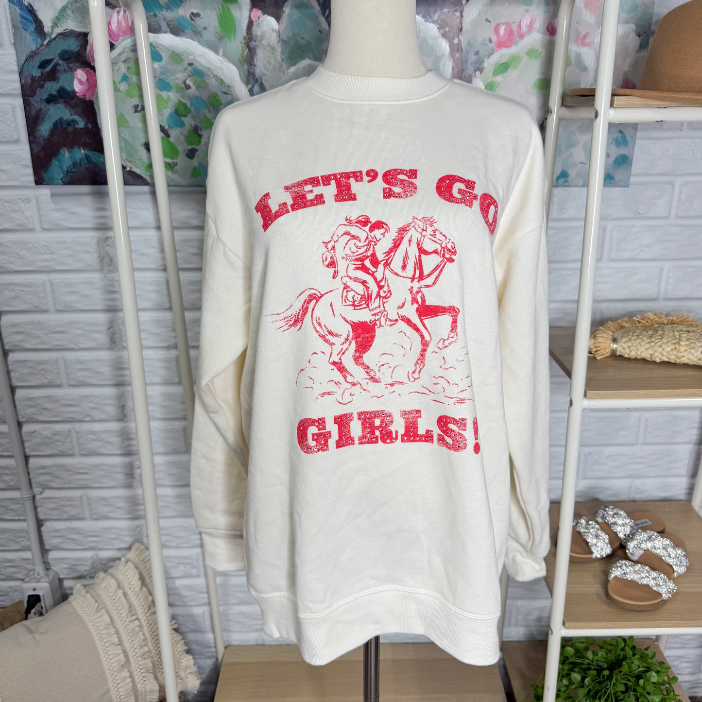Victoria Secret Ivy Fleece Lets Go Girl’s Sweatshirt (XS)