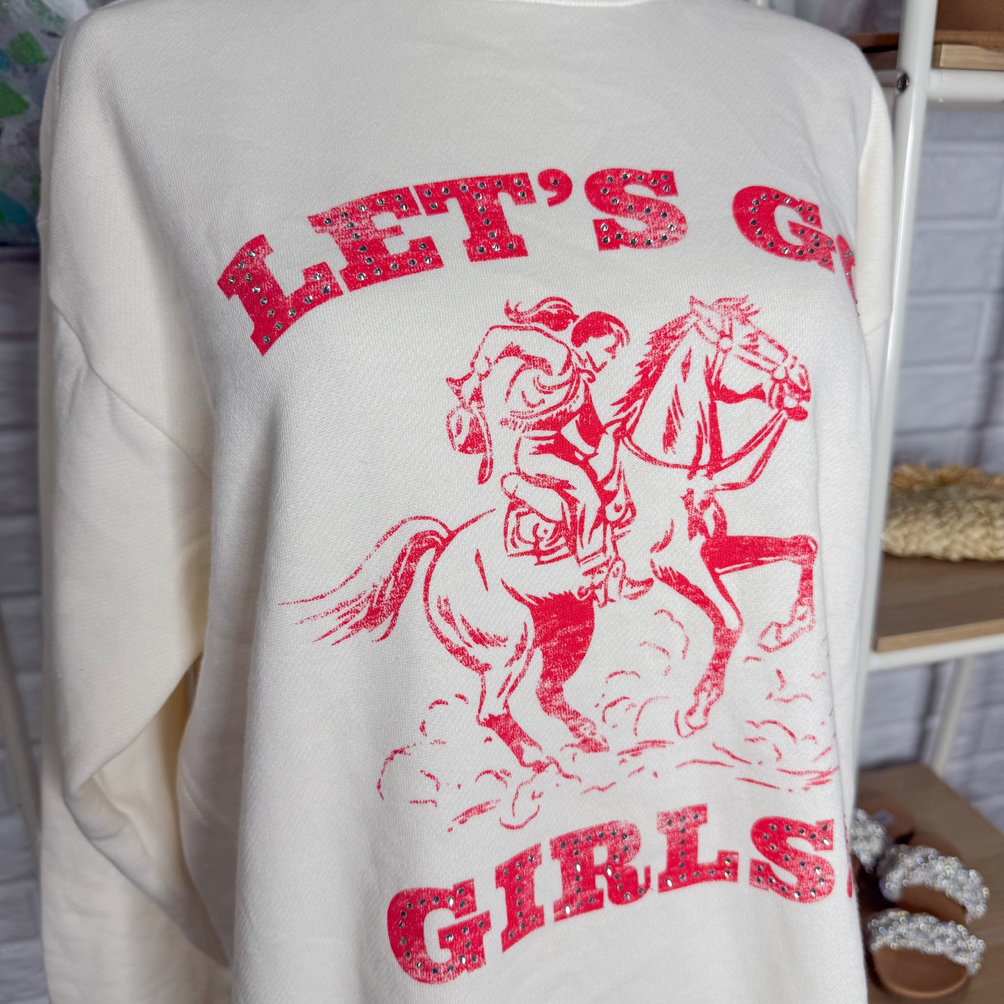 Victoria Secret Ivy Fleece Lets Go Girl’s Sweatshirt (XS)