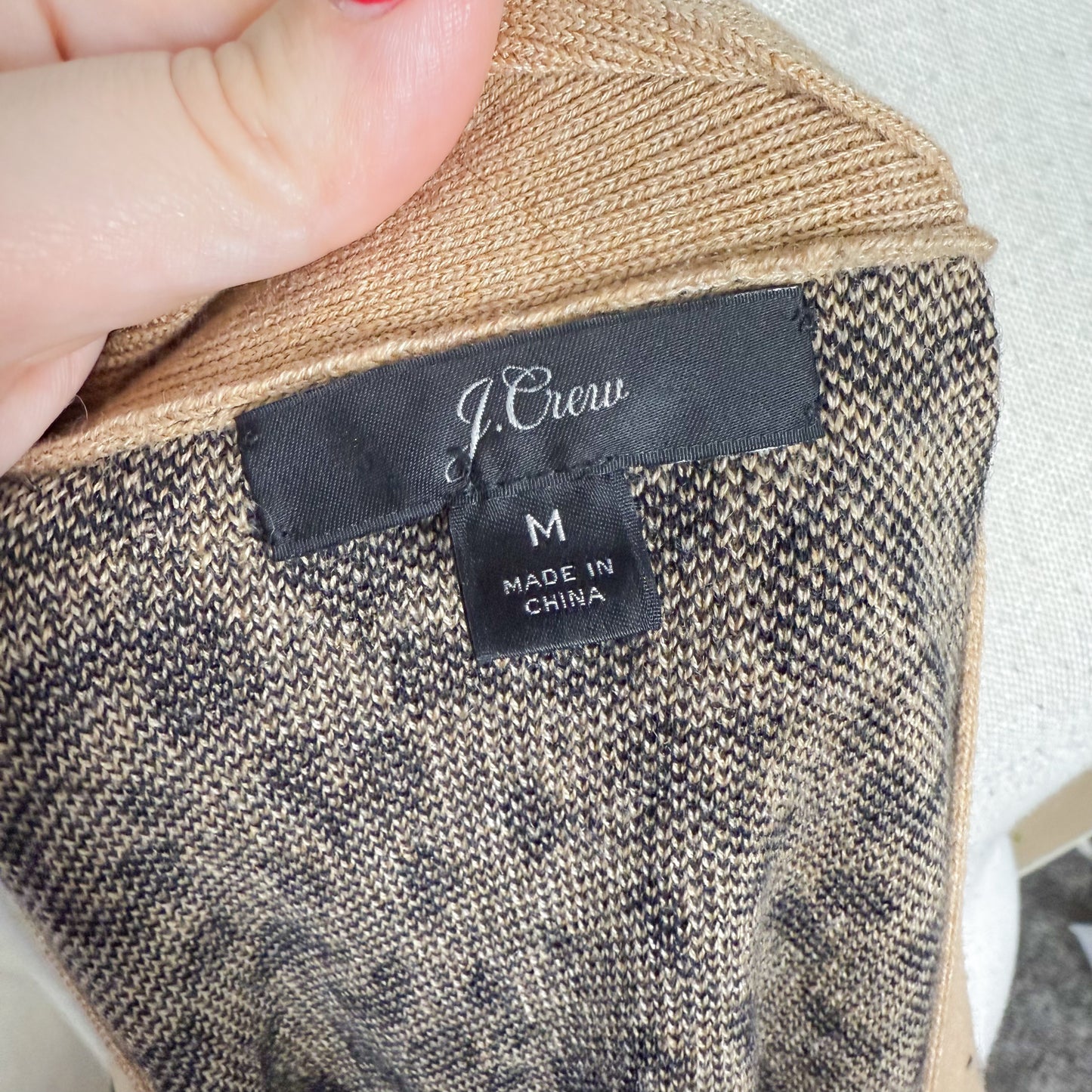 J. Crew Merino Wool/Cotton Blend Leopard Print Long Line Cardigan (M)