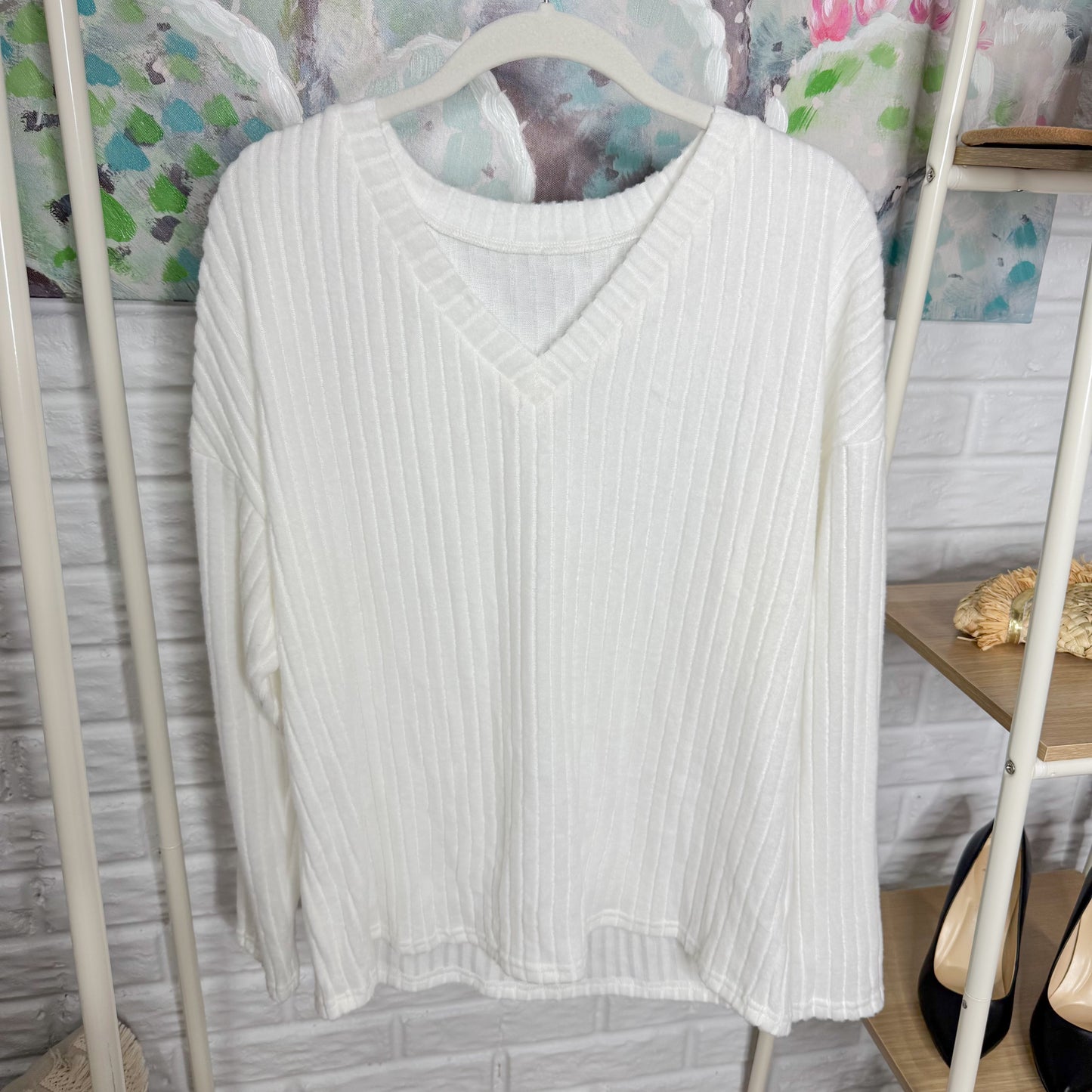 White Ribbed Lounge Set (L)