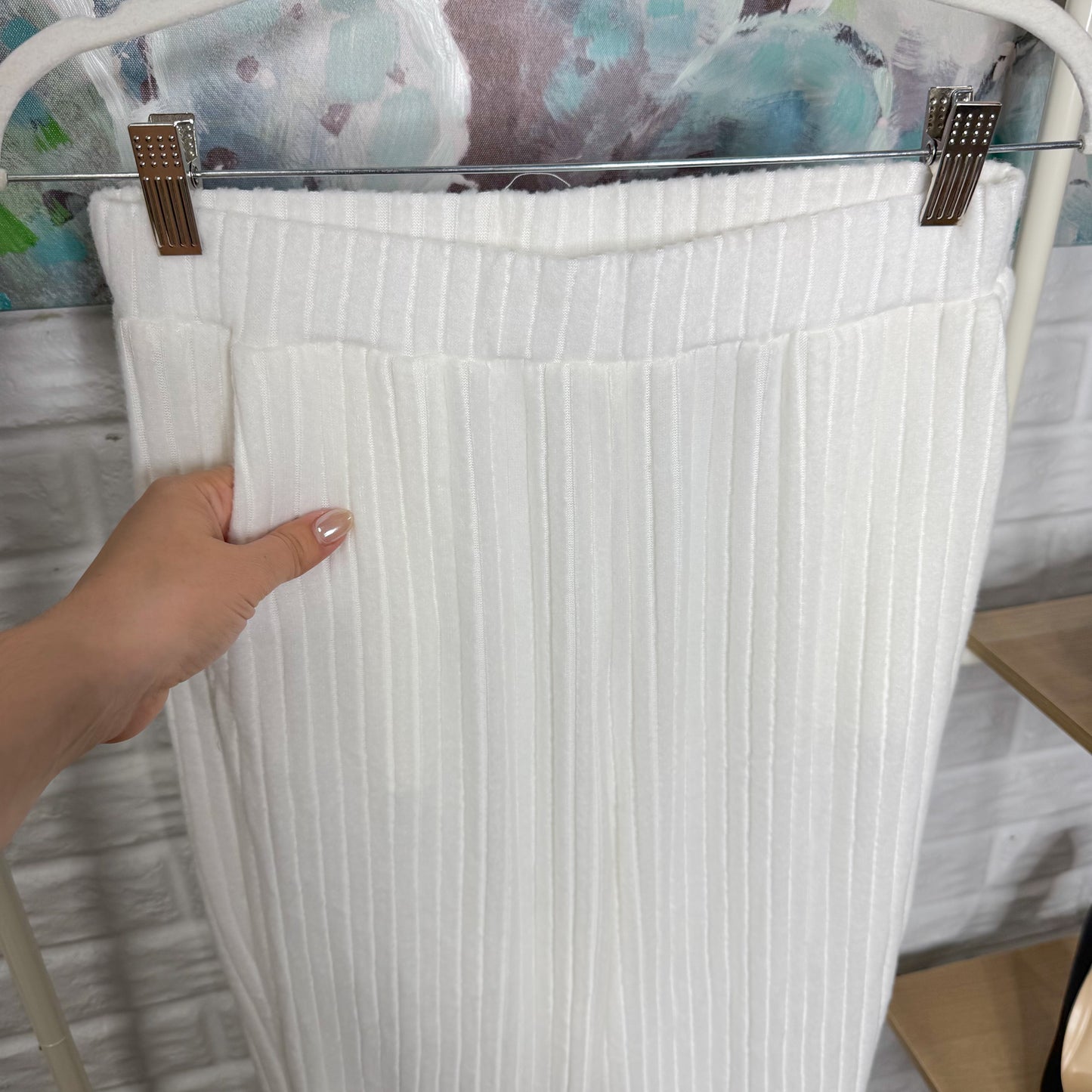 White Ribbed Lounge Set (L)